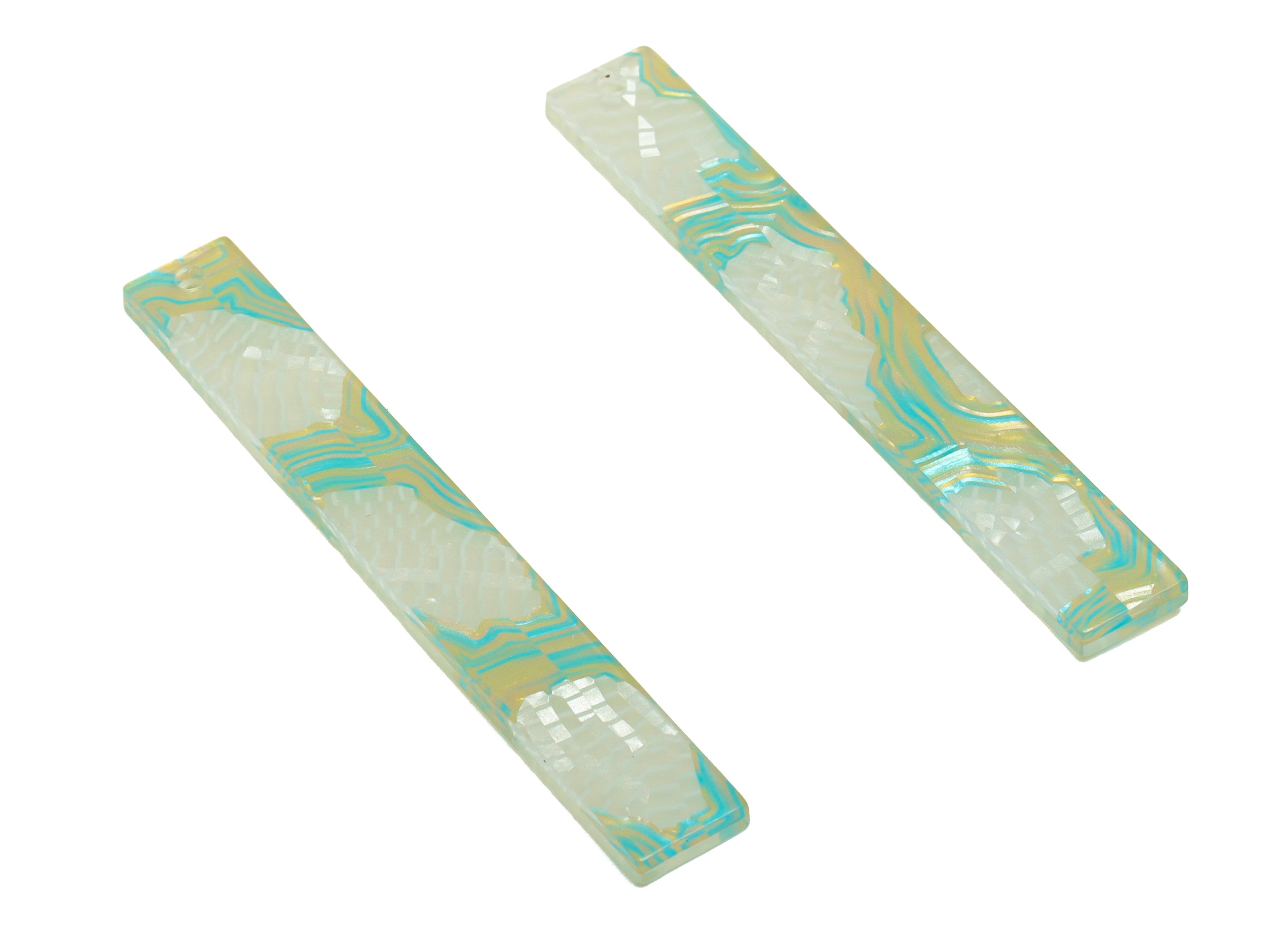 Acrylic Stick Charms - Bar Earrings and Pendant - Rainbow Earring Charm - Jewelry Supplies - Color Code: A988 - 59x7.8x2.56mm - AC2622 - DOMEDBAZAAR