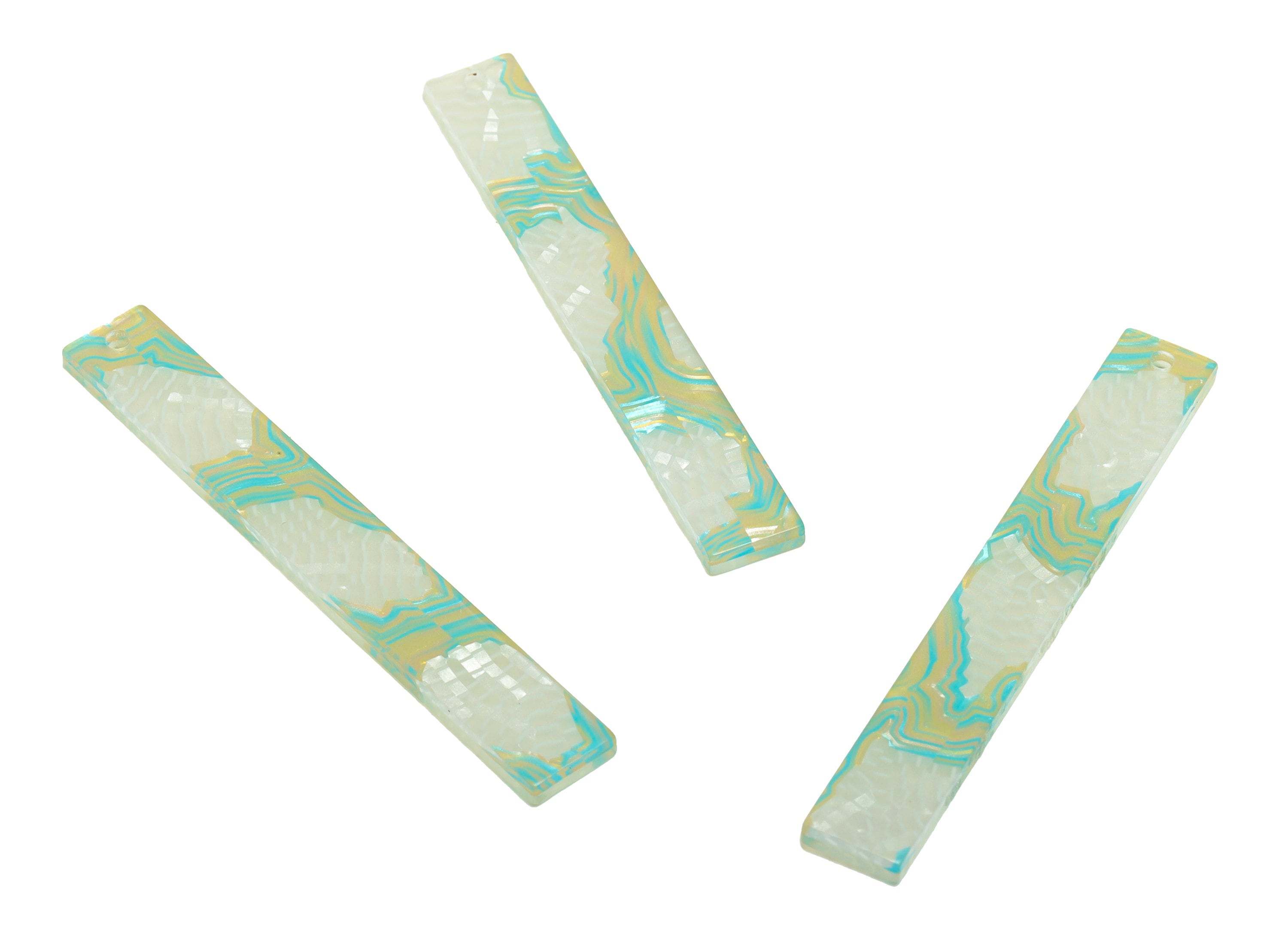 Acrylic Stick Charms - Bar Earrings and Pendant - Rainbow Earring Charm - Jewelry Supplies - Color Code: A988 - 59x7.8x2.56mm - AC2622 - DOMEDBAZAAR