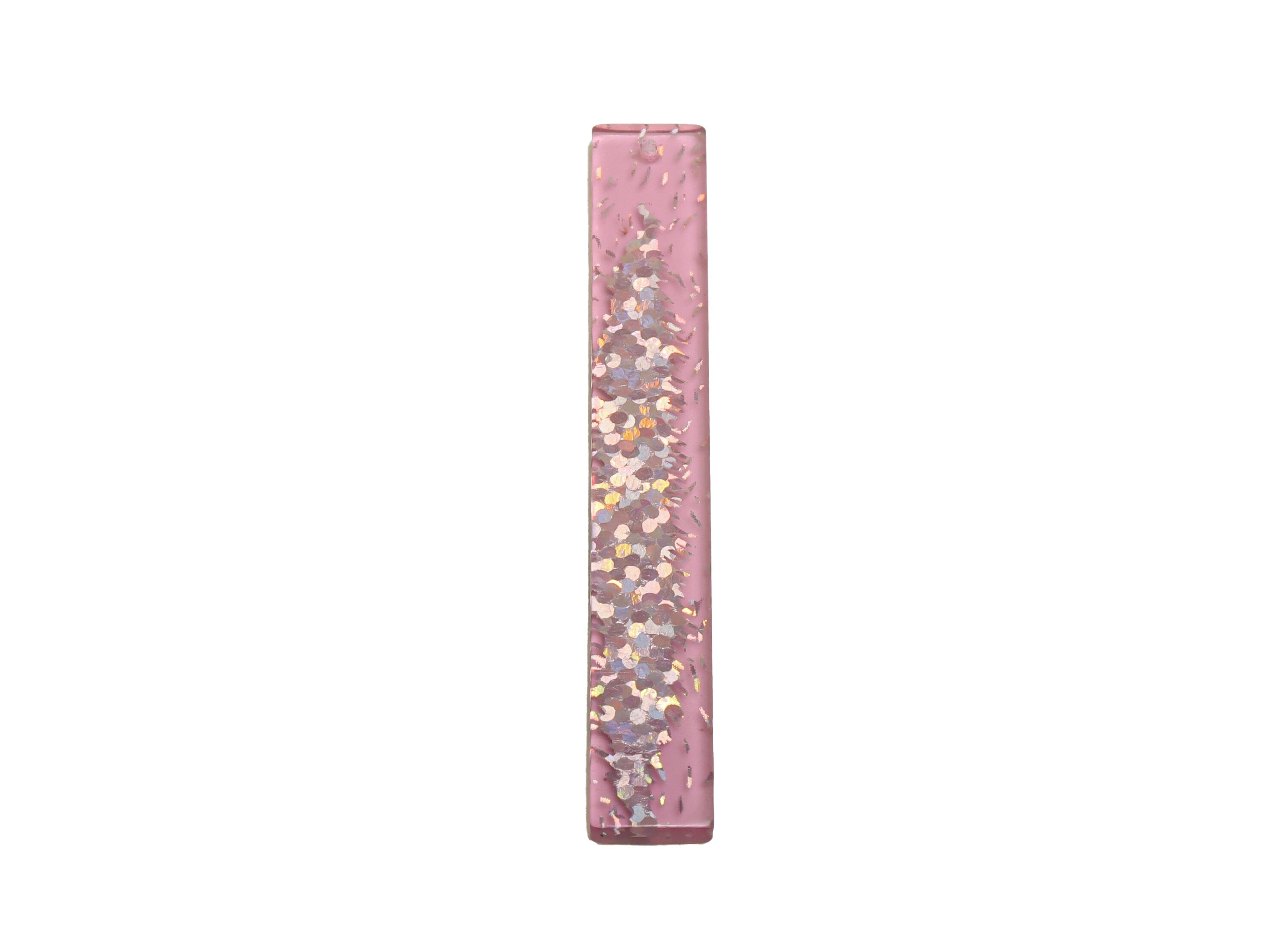 Acrylic Stick Charms - Bar Earrings and Pendant - transparent Sequins Charm - Jewelry Supplies - Color Code: A986 - 59x7.8x2.56mm - AC2622 - DOMEDBAZAAR