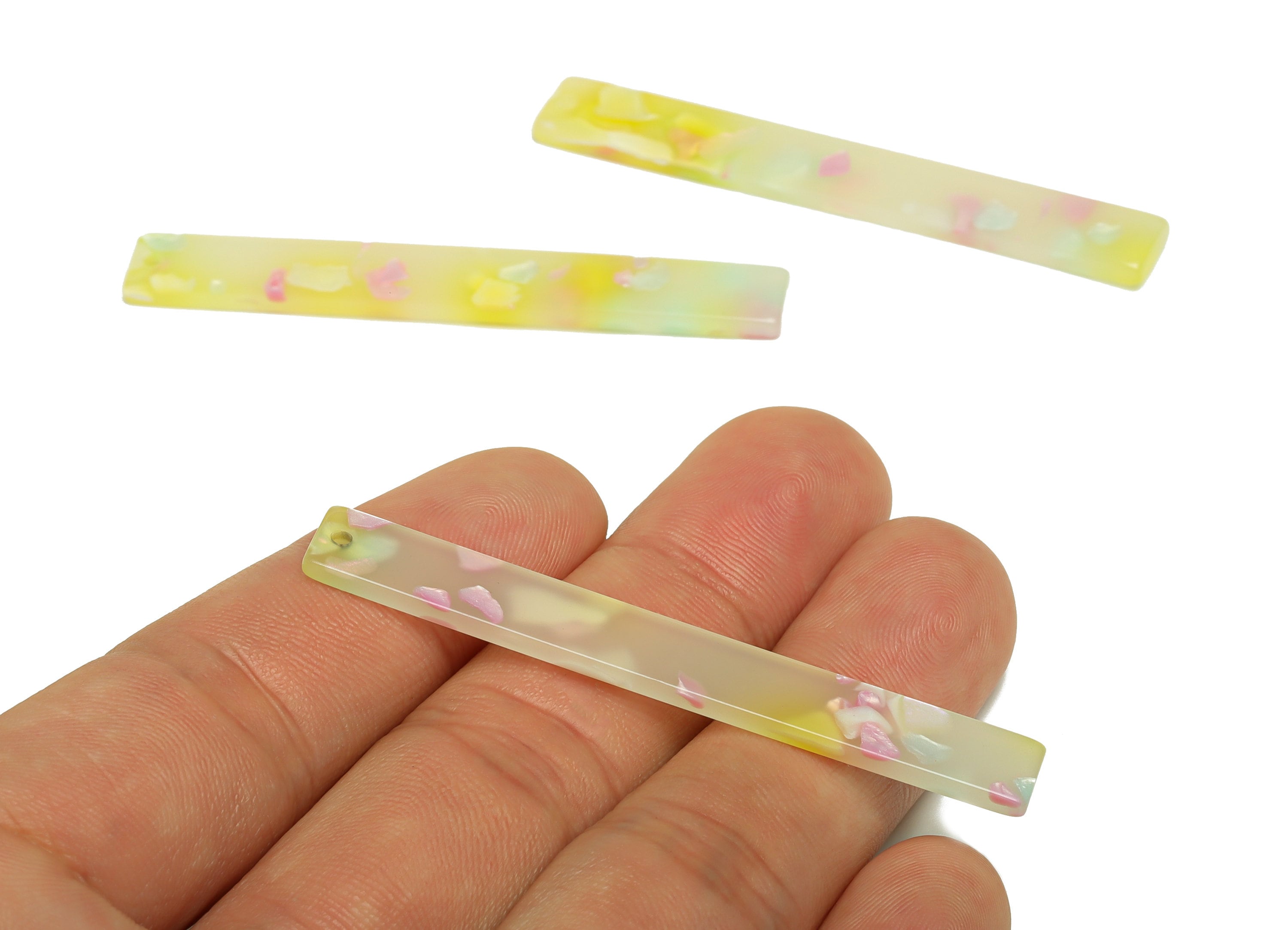 Acrylic Stick Charms - Bar Earrings and Pendant - Rainbow Earring Charm - Jewelry Supplies - Color Code: A596 - 59x7.8x2.56mm - AC2622-A596 - DOMEDBAZAAR