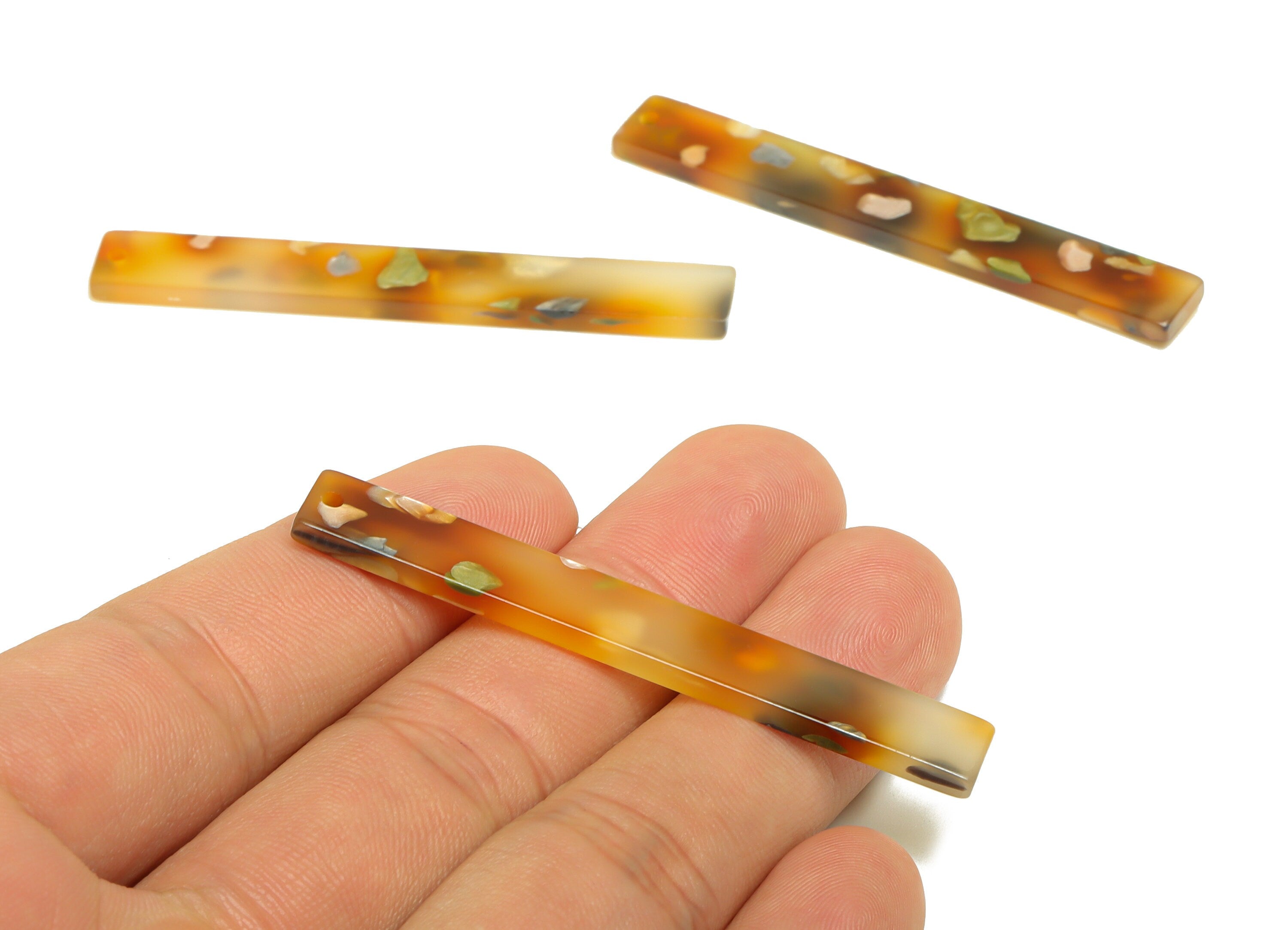 Acrylic Stick Charms - Bar Earrings and Pendant - Rainbow Earring Charm - Jewelry Supplies - Color Code: A607 - 59x7.8x2.5mm - AC2622-A607 - DOMEDBAZAAR