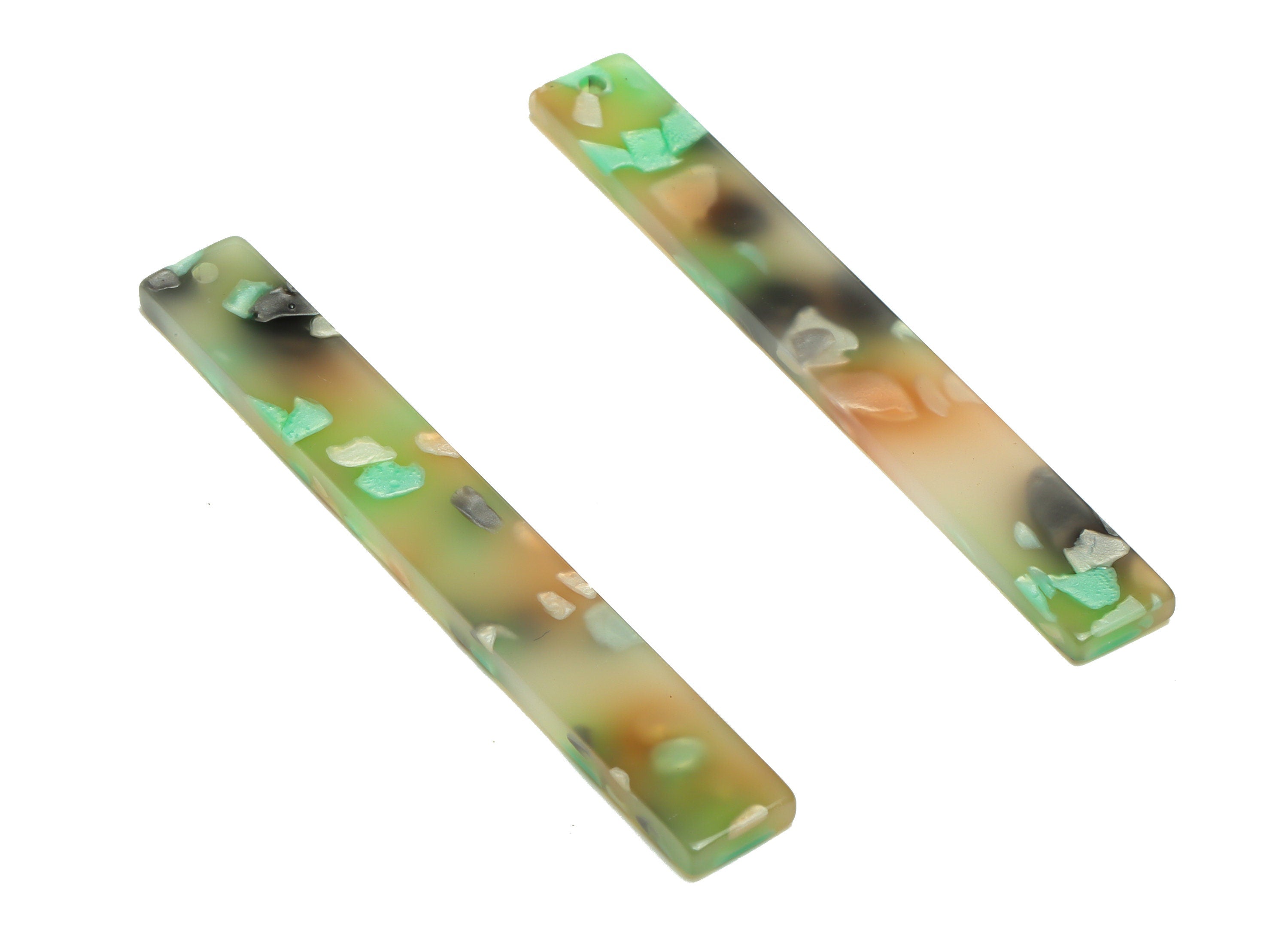 Acrylic Stick Charms - Bar Earrings and Pendant - Rainbow Earring Charm - Jewelry Supplies - Color Code: A761 - 59x7.8x2.5mm - AC2622-A761 - DOMEDBAZAAR