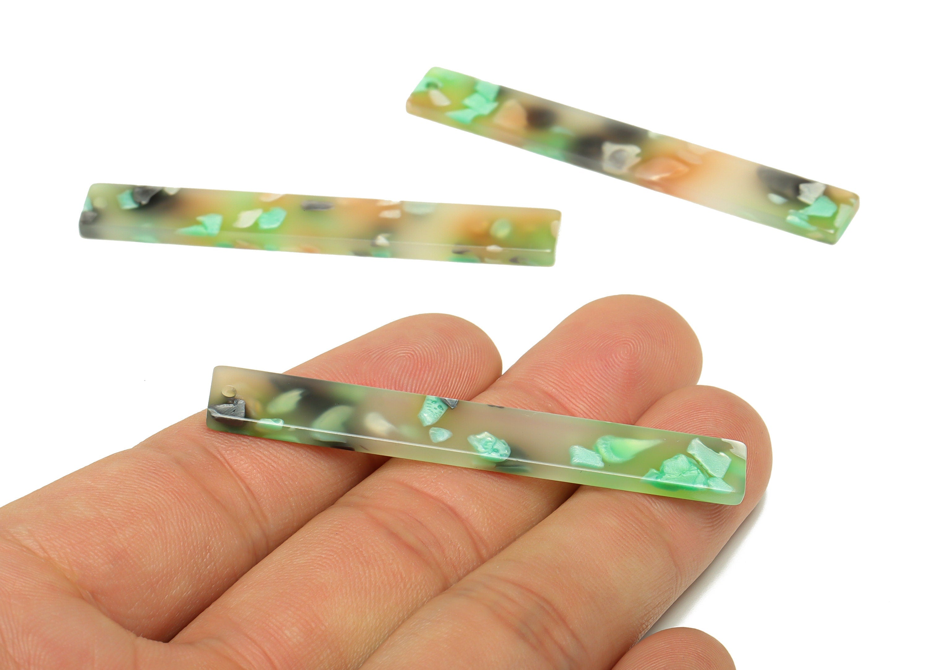 Acrylic Stick Charms - Bar Earrings and Pendant - Rainbow Earring Charm - Jewelry Supplies - Color Code: A761 - 59x7.8x2.5mm - AC2622-A761 - DOMEDBAZAAR