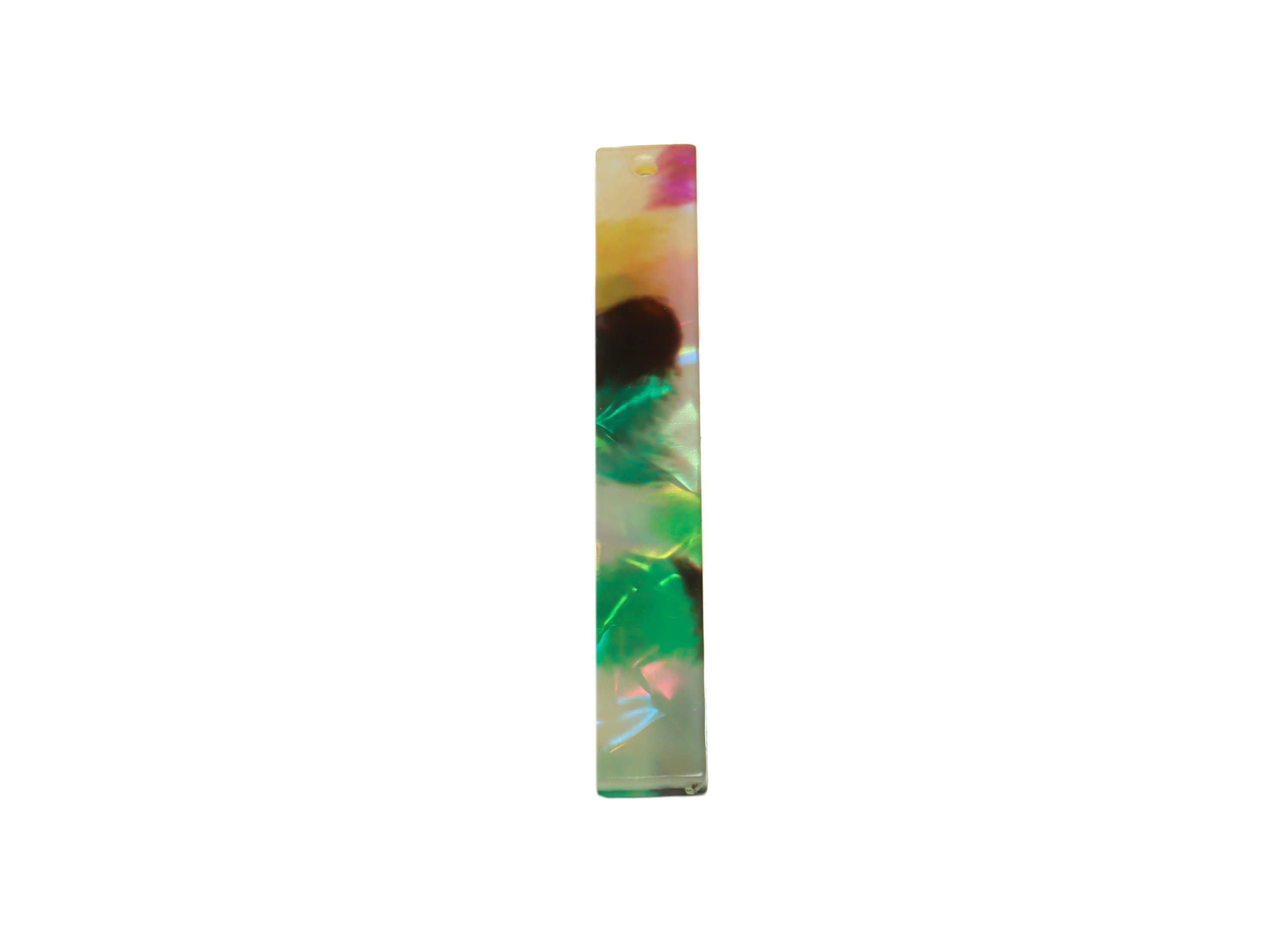 Acrylic Stick Charms - Bar Earrings and Pendant - Rainbow Earring Charm - Jewelry Supplies - Color Code: A867 - 59x7.8x2.5mm - AC2622-A867 - DOMEDBAZAAR