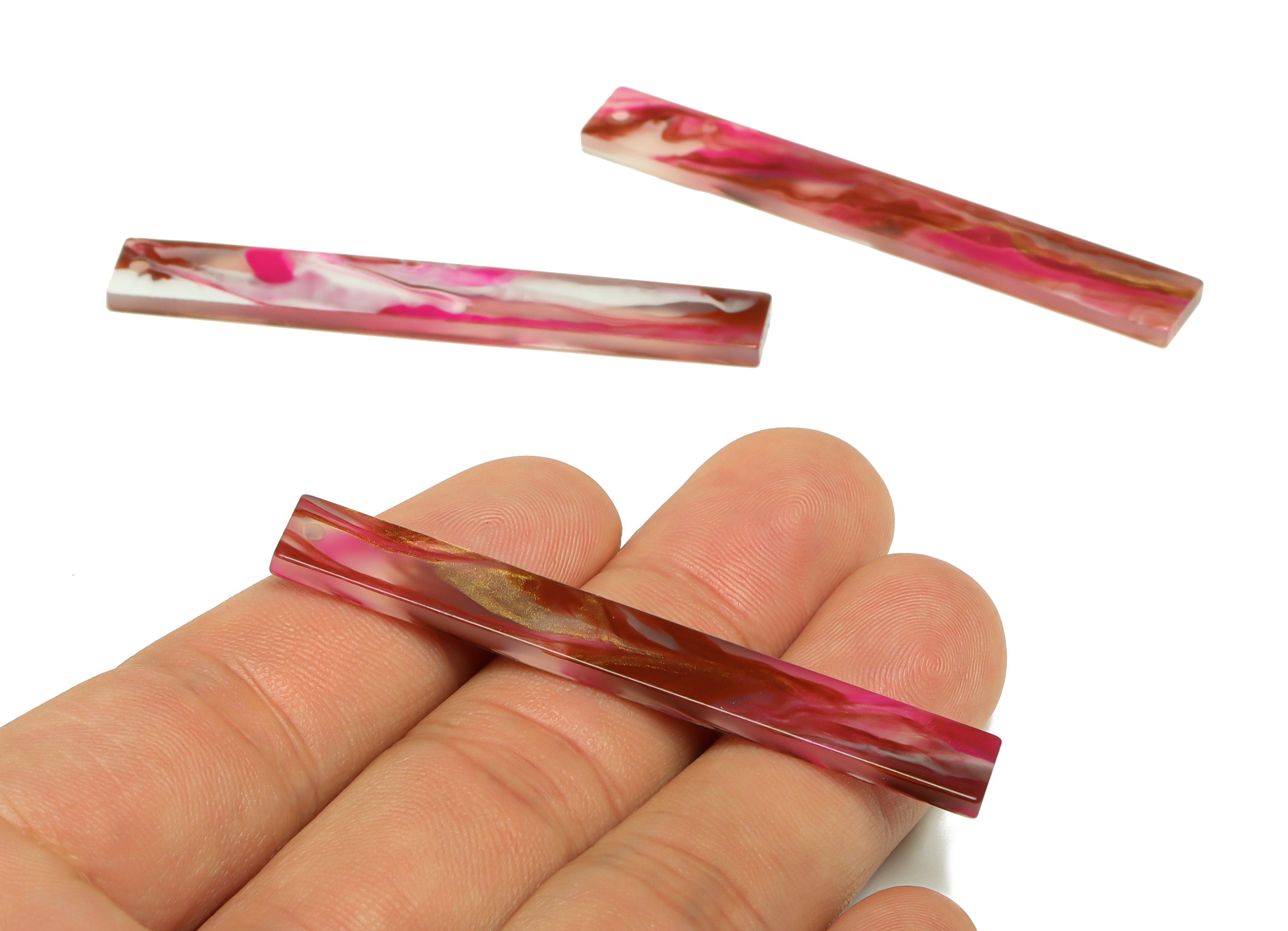 Acrylic Stick Charms - Bar Earrings and Pendant - Rainbow Earring Charm - Jewelry Supplies - Color Code: A956 - 59x7.8x2.5mm - AC2622-A956 - DOMEDBAZAAR