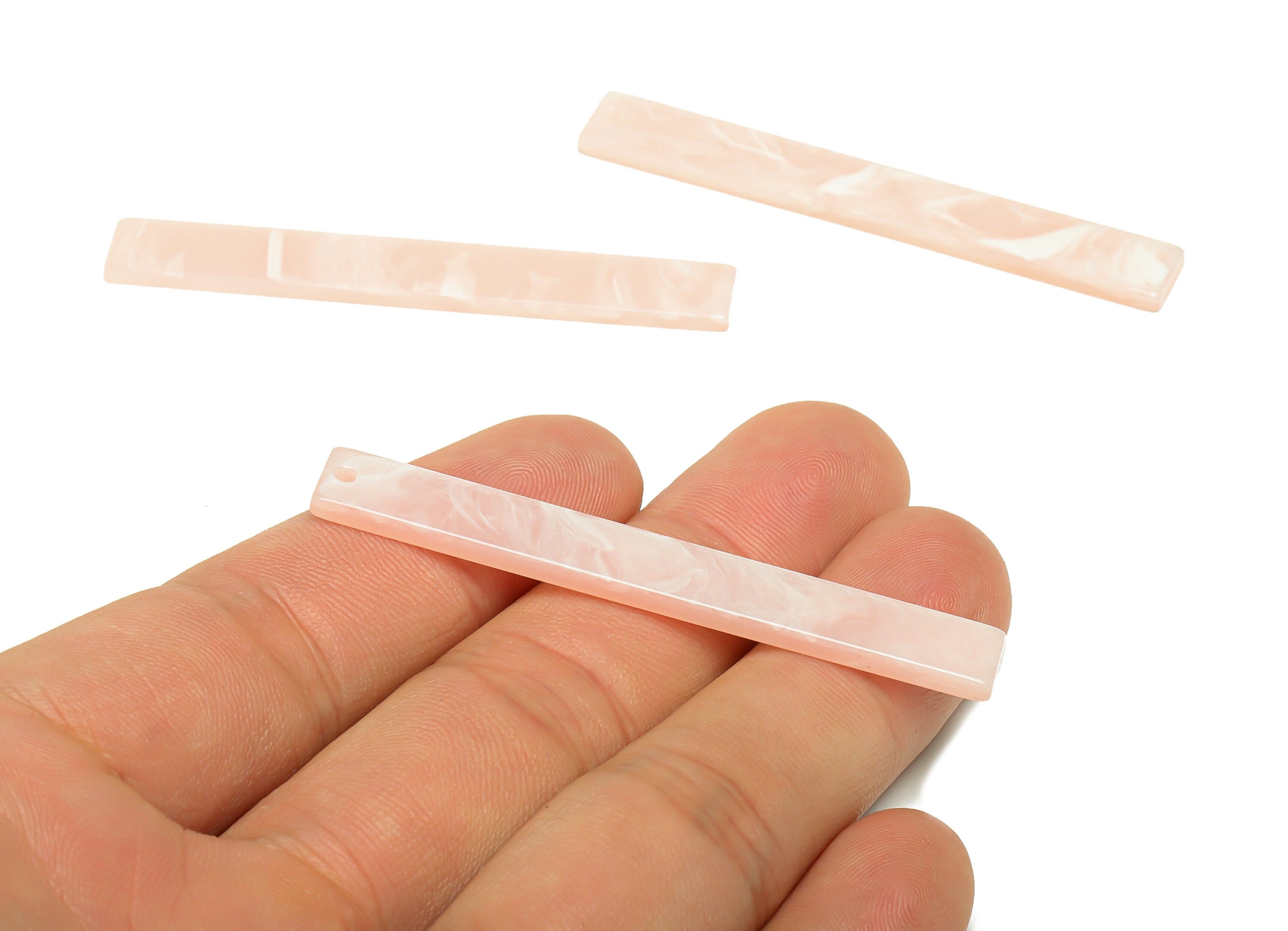 Acrylic Stick Charms - Bar Earrings and Pendant - Pink & White Earring Charm - Jewelry Supplies - Color Code: A933 - 59x7.8x2.5mm - AC2622 - DOMEDBAZAAR