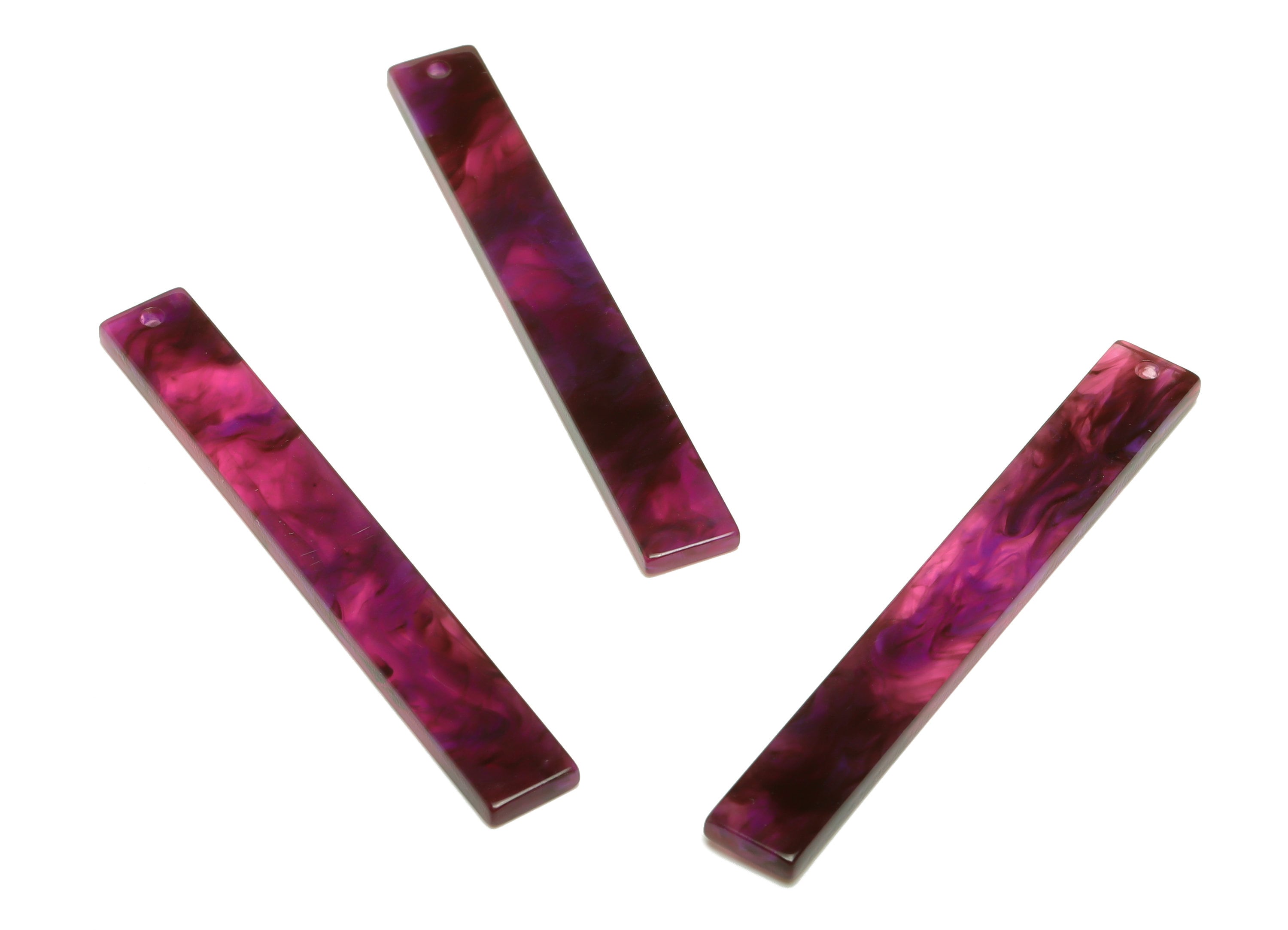 Acrylic Stick Charms - Bar Earrings and Pendant - Purple Earring Charm - Jewelry Supplies - Color Code: A947 - 59x7.8x2.5mm - AC2622-A947 - DOMEDBAZAAR