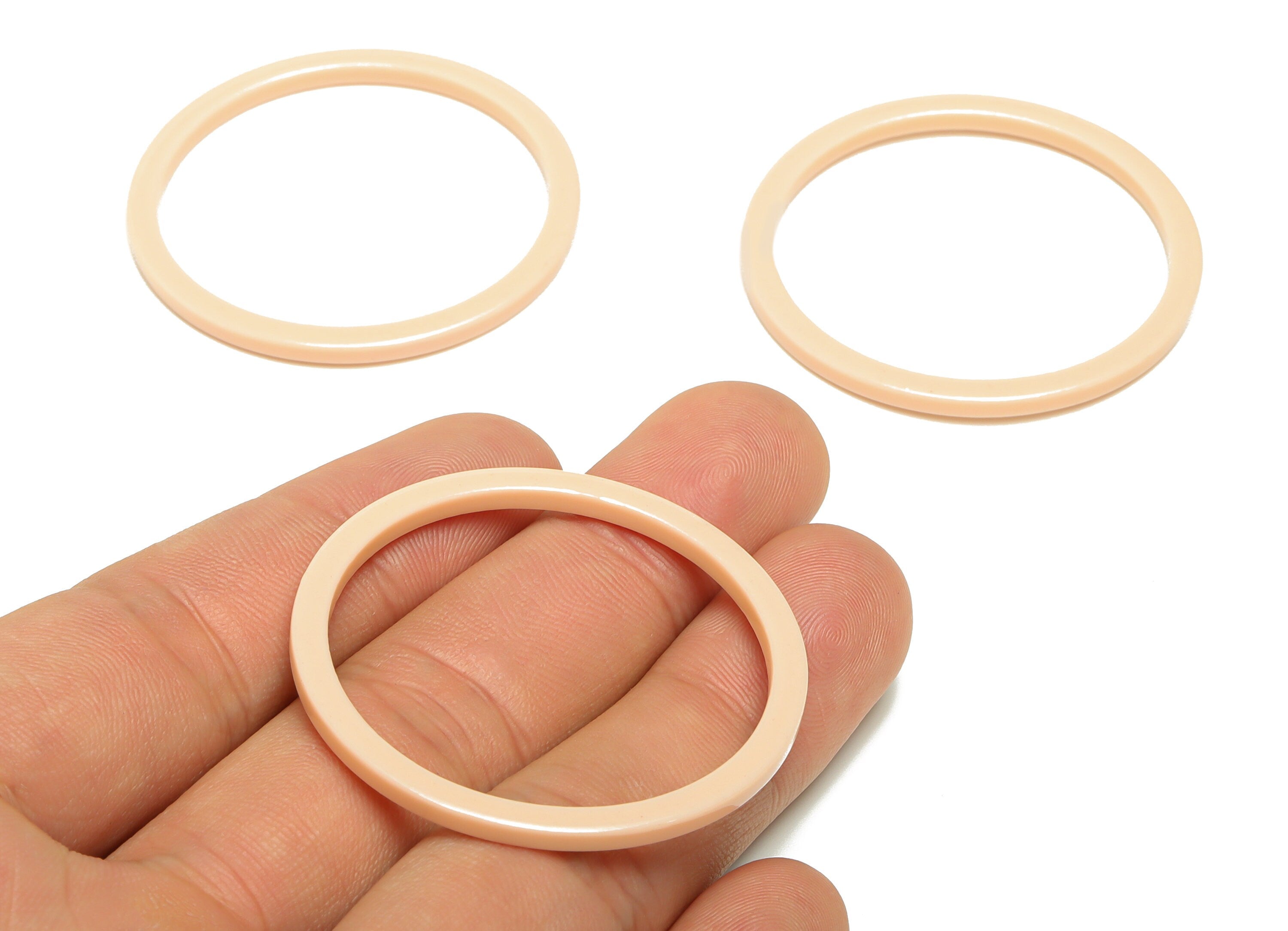 Acetate Hoop Earrings Charms - Circle Pendant - Pink Earring Findings - Jewelry Supplies - Color Code:A1020 - 44x44.3x2.6mm -AC2620-A1020 - DOMEDBAZAAR
