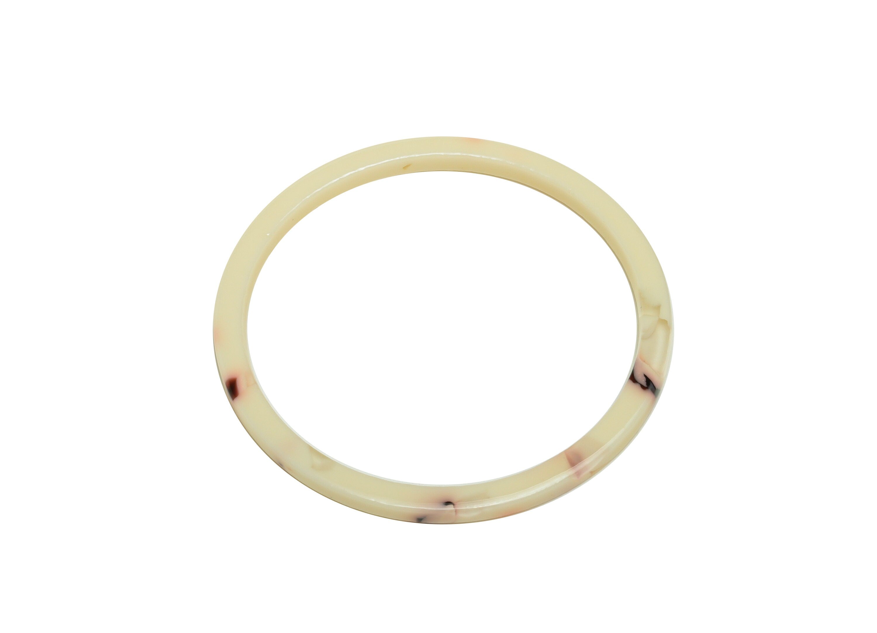 Acetate Hoop Earrings Charms - Circle Pendant - White Earring Findings - Jewelry Supplies - Color Code:A1013 - 44x44.3x2.6mm -AC2620-A1013 - DOMEDBAZAAR