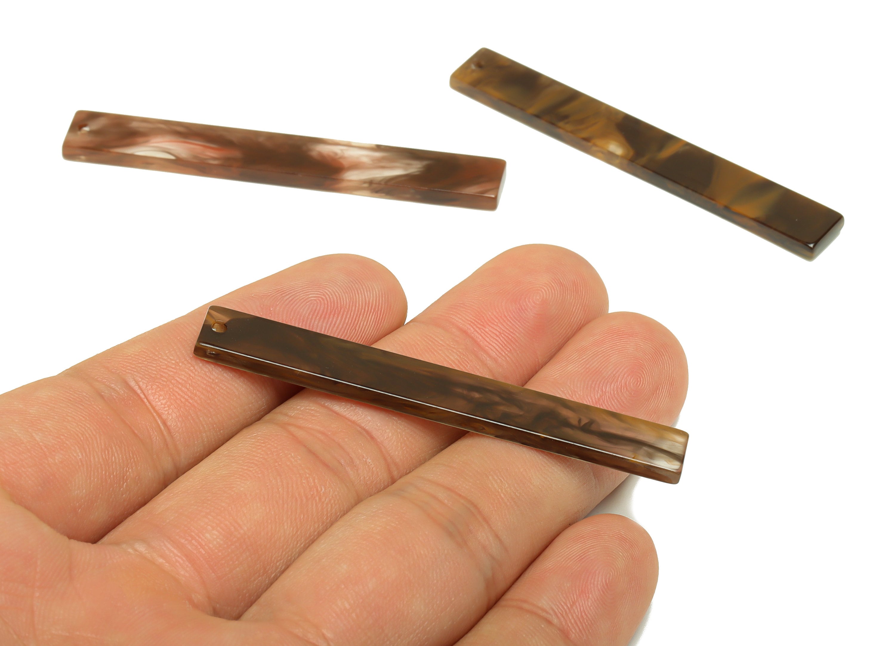 Acrylic Stick Charms - Bar Earrings and Pendant - coffee Earring Charm - Jewelry Supplies - Color Code: A959 - 59x7.8x2.5mm - AC2622-A959 - DOMEDBAZAAR