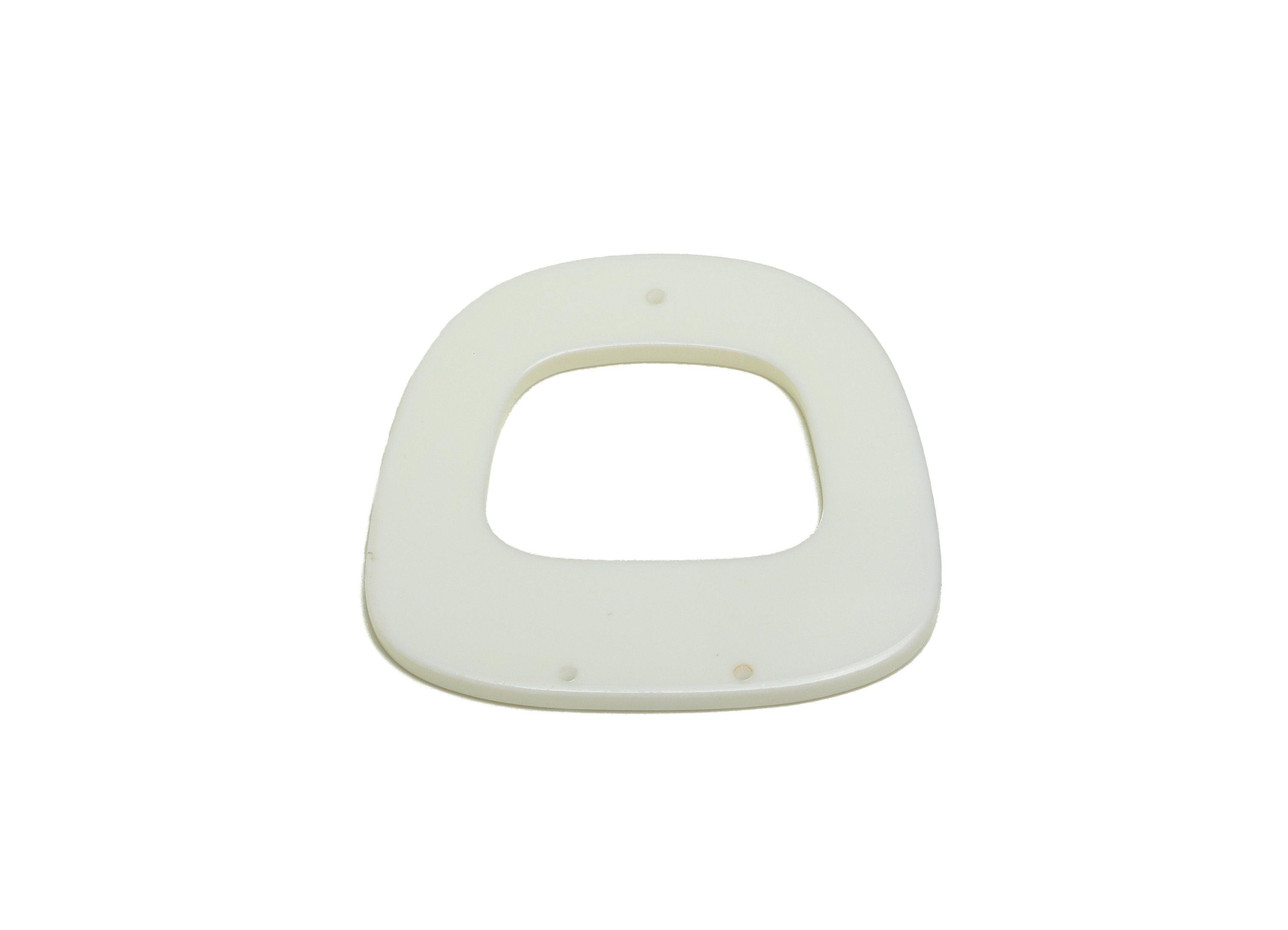 Acetate Trapezoid Charm - White Rounded Trapezoid Pendant And Earring Charm - Trapezoid Connector - Code: A921 - 32x30.51x1.95mm - AC2613 - DOMEDBAZAAR