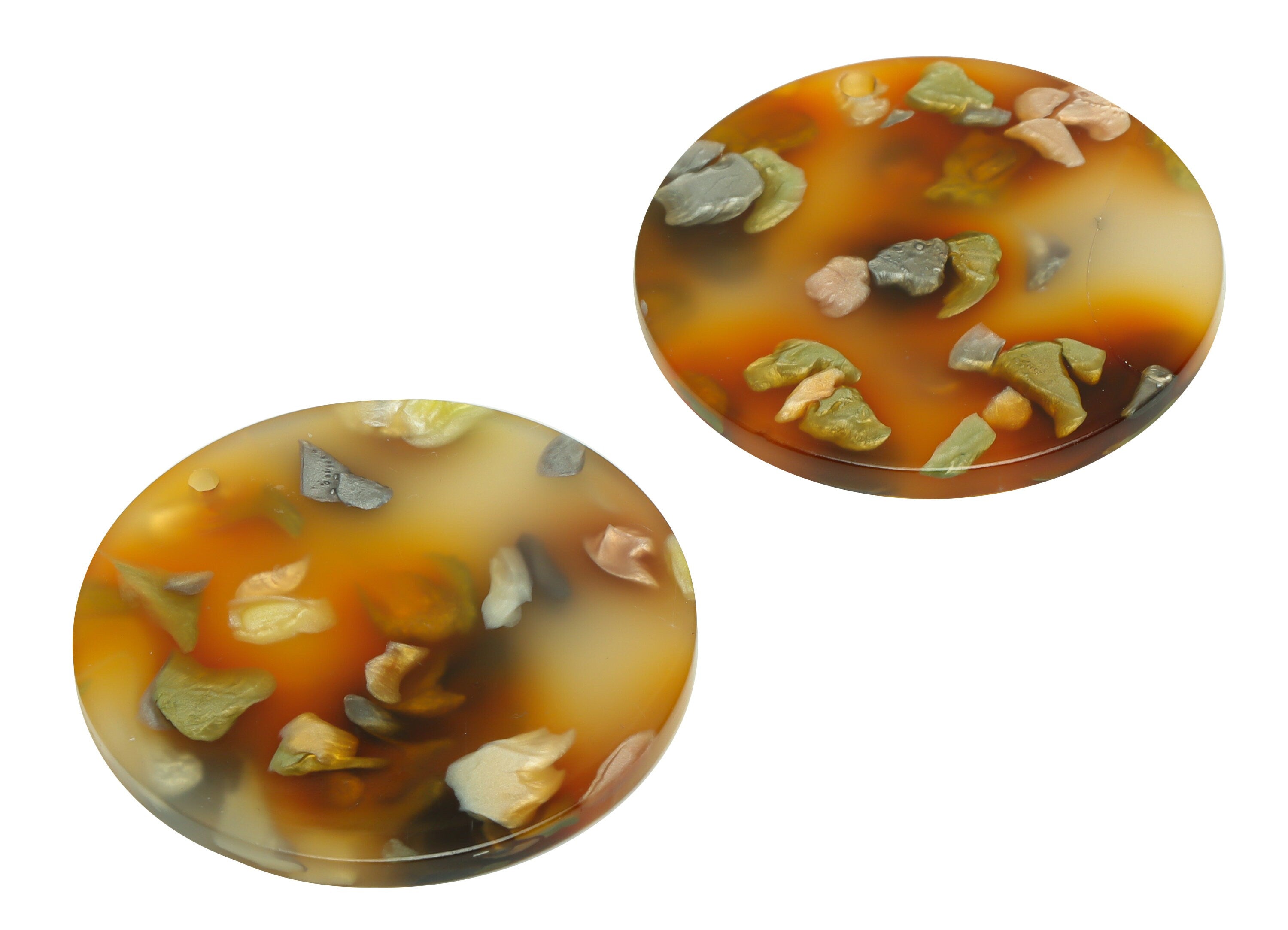Acrylic Round Charms - Circle Earrings and Pendant - Geometry Earring Findings - Jewelry Supplies - Color Code:A607 - 35x35x3mm -AC2621-A607 - DOMEDBAZAAR