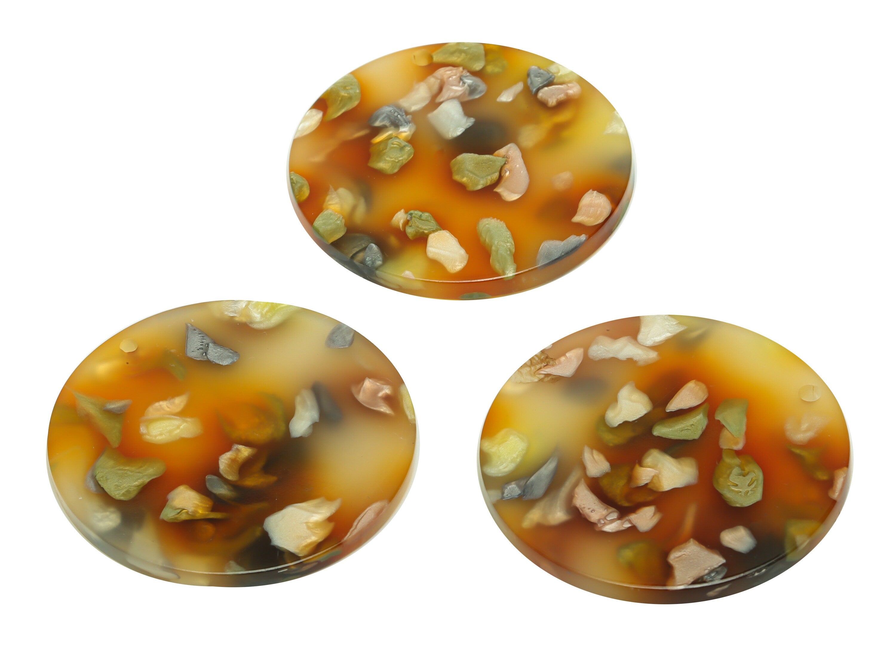 Acrylic Round Charms - Circle Earrings and Pendant - Geometry Earring Findings - Jewelry Supplies - Color Code:A607 - 35x35x3mm -AC2621-A607 - DOMEDBAZAAR