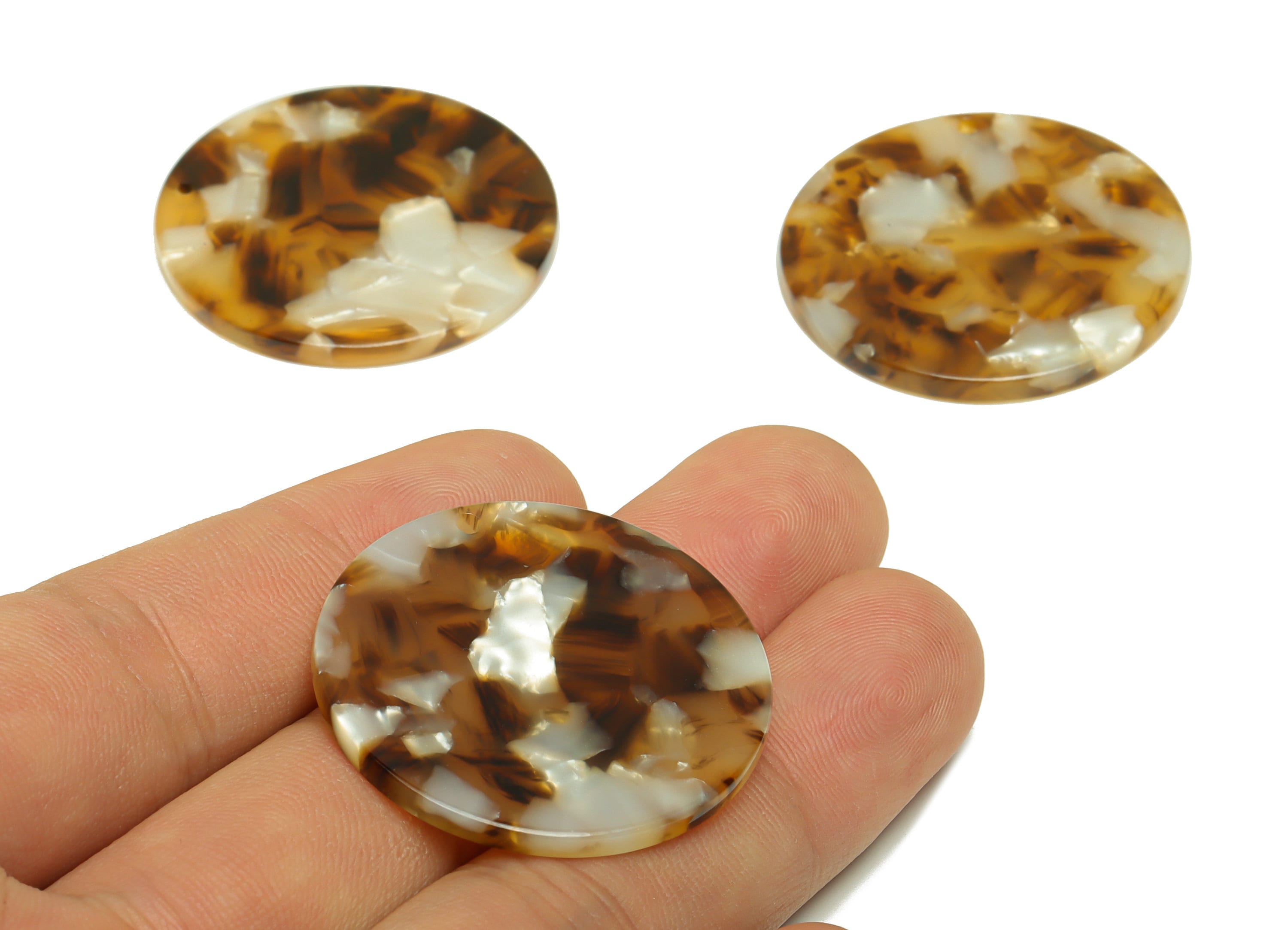 Acetate Round Charms - Circle Earrings and Pendant - Geometry Earring Findings - Jewelry Supplies - Color Code:A351 - 35x35x3mm -AC2621-A351 - DOMEDBAZAAR