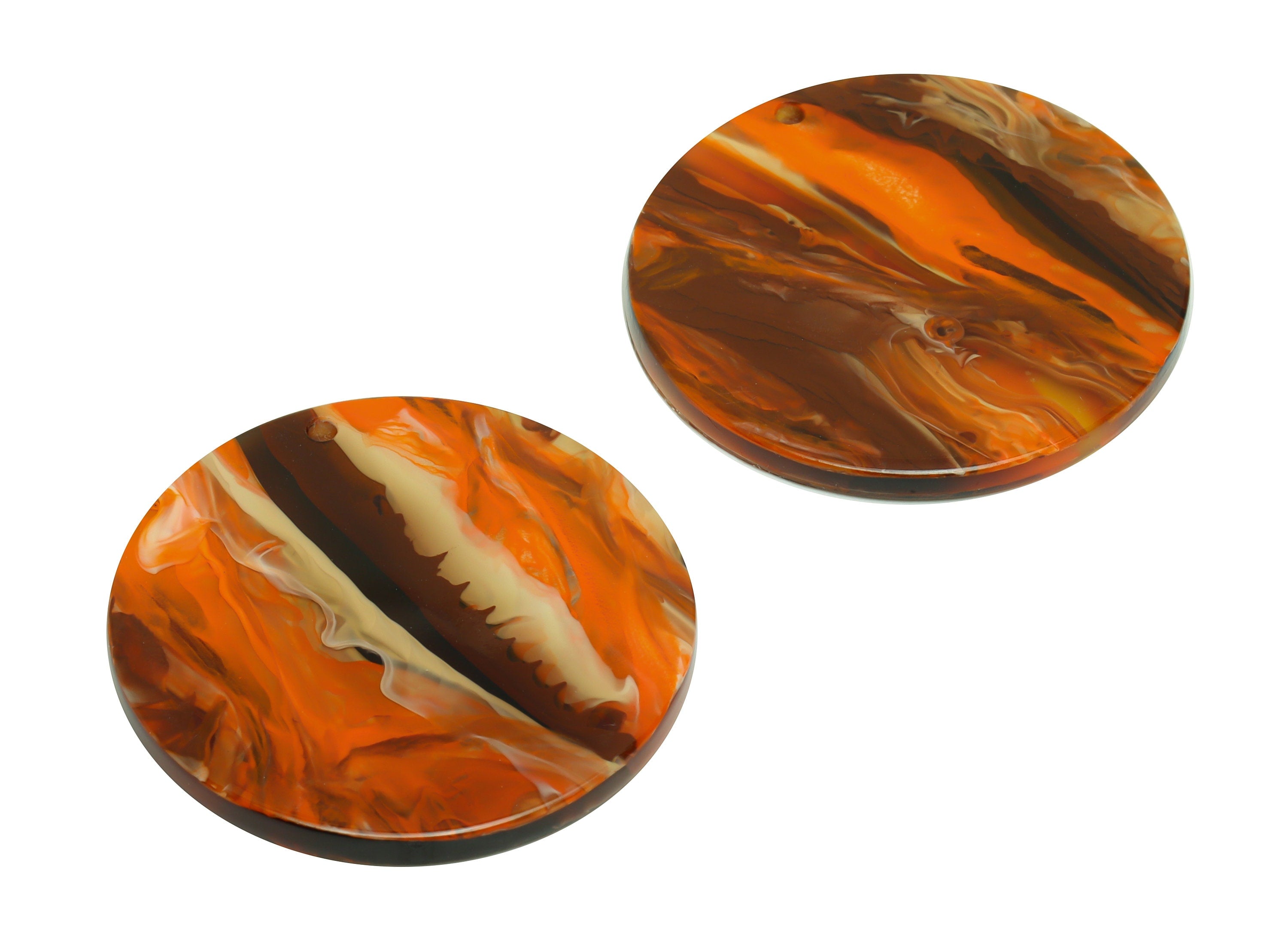 Acrylic Round Charms - Circle Earrings and Pendant - Geometry Earring Findings - Jewelry Supplies - Color Code:A937 - 35x35x3mm -AC2621-A937 - DOMEDBAZAAR