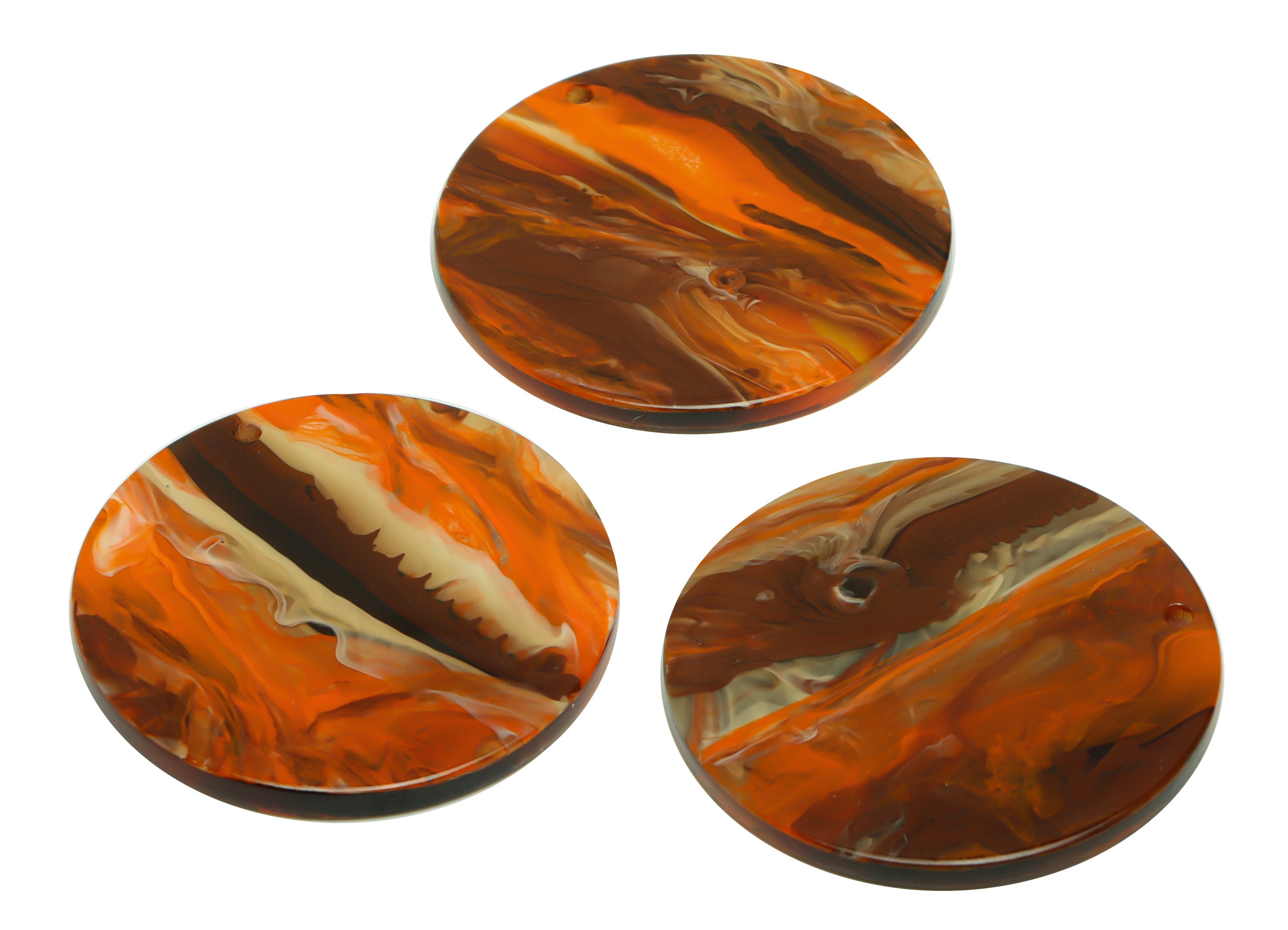 Acrylic Round Charms - Circle Earrings and Pendant - Geometry Earring Findings - Jewelry Supplies - Color Code:A937 - 35x35x3mm -AC2621-A937 - DOMEDBAZAAR