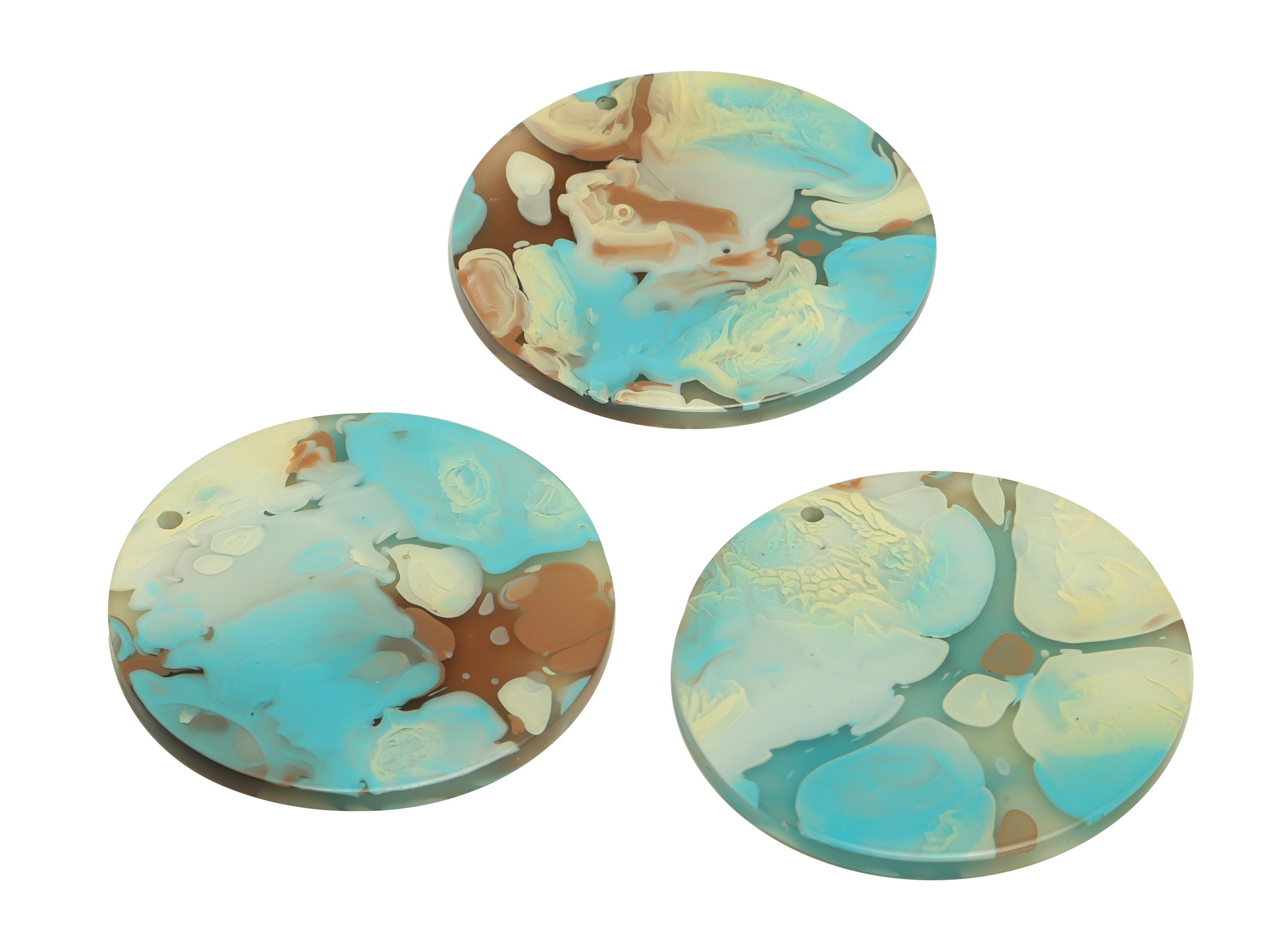 Acrylic Round Charms - Circle Earrings and Pendant - Geometry Earring Findings - Jewelry Supplies - Color Code:A585- 35x35x3mm -AC2621-A585 - DOMEDBAZAAR