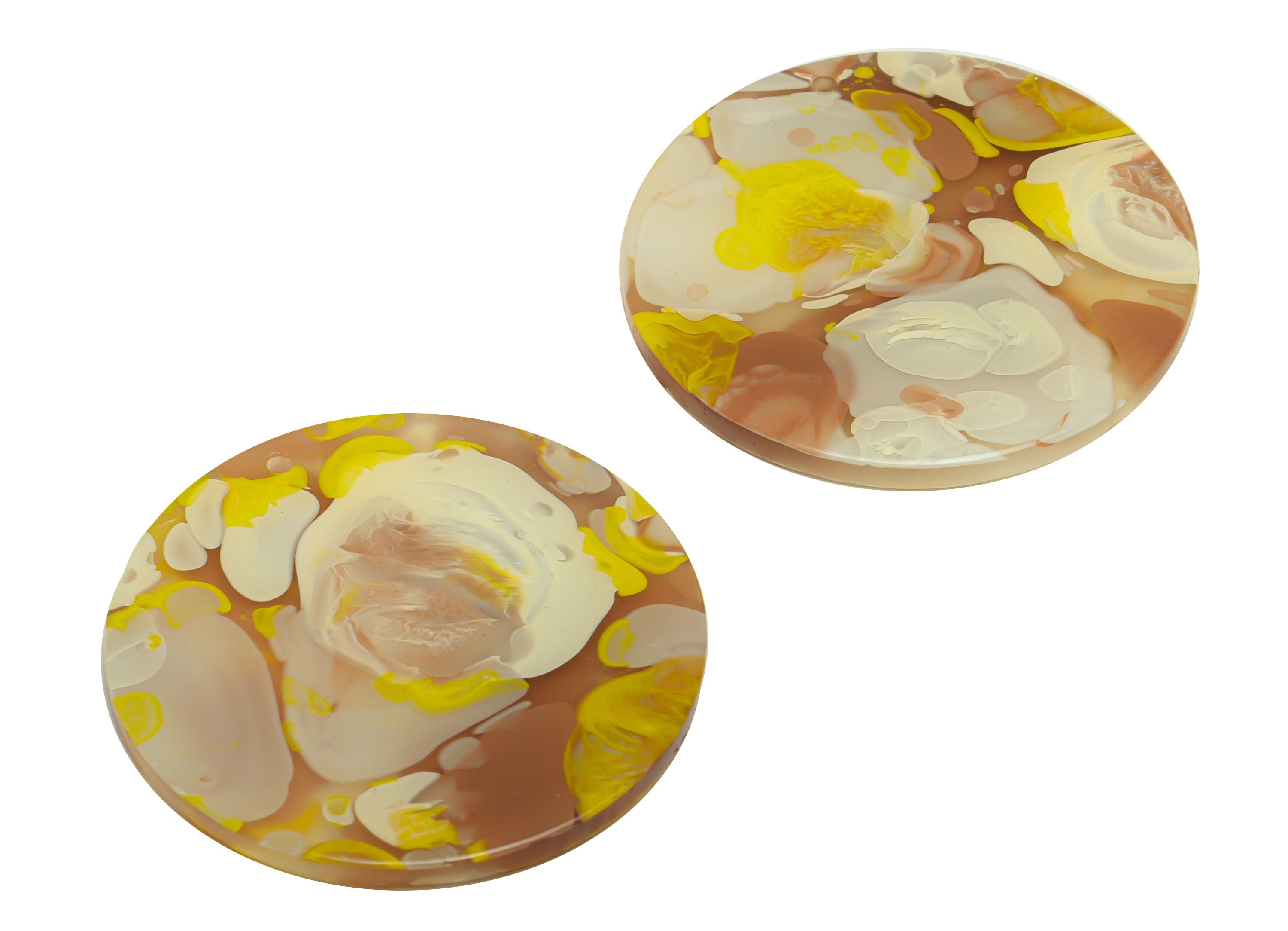 Acrylic Round Charms - Circle Earrings and Pendant - Coffee Earring Findings - Jewelry Supplies - Color Code:A583- 35x35x3mm -AC2621-A583 - DOMEDBAZAAR