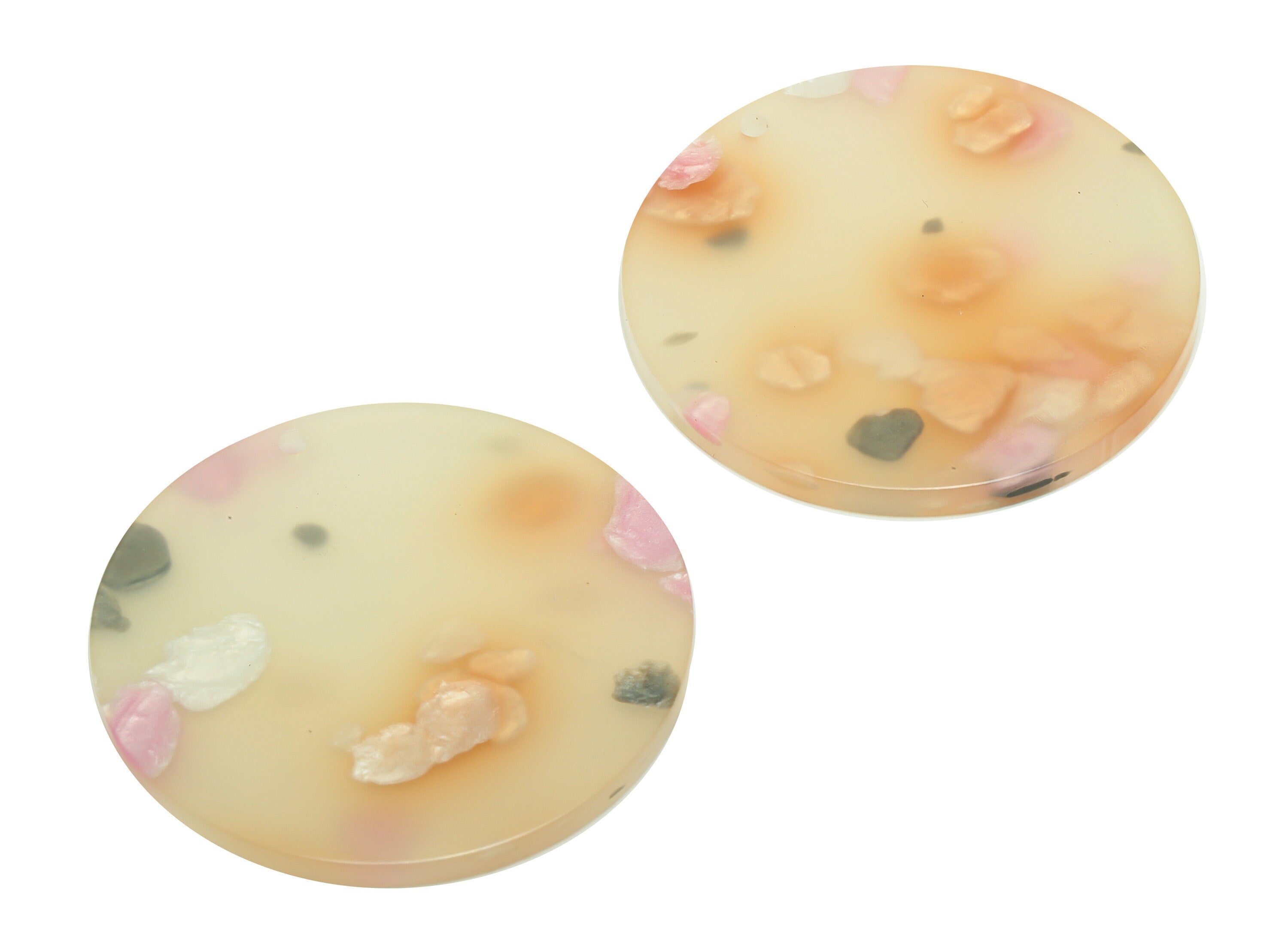 Acrylic Round Charms - Circle Earrings and Pendant - Geometry Earring Findings - Jewelry Supplies - Color Code:A911- 35x35x3mm -AC2621-A911 - DOMEDBAZAAR