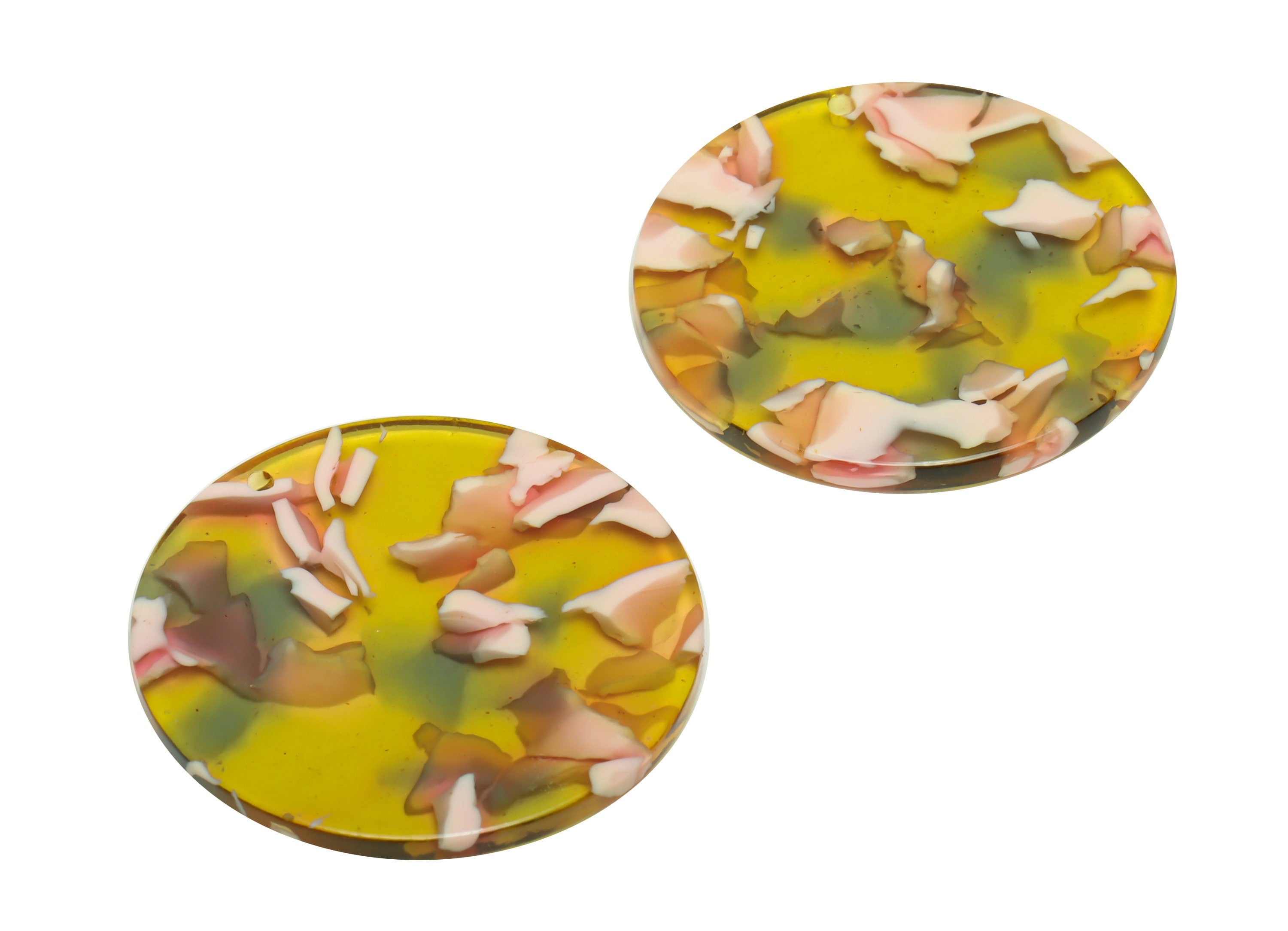 Acetate Round Charms - Circle Earrings and Pendant - Geometry Earring Findings - Jewelry Supplies - Color Code:A992 - 35x35x3mm -AC2621-A992 - DOMEDBAZAAR