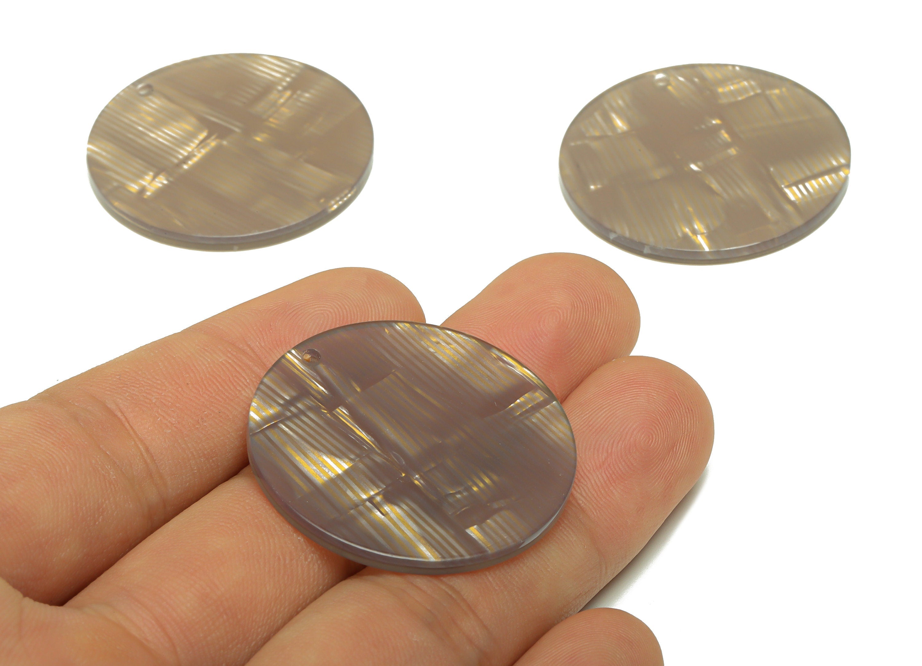 PVC Round Charms - Circle Earrings and Pendant - PVC Earring Findings - Jewelry Supplies - Color Code:A962 - 35x35x3mm -AC2621-A962 - DOMEDBAZAAR