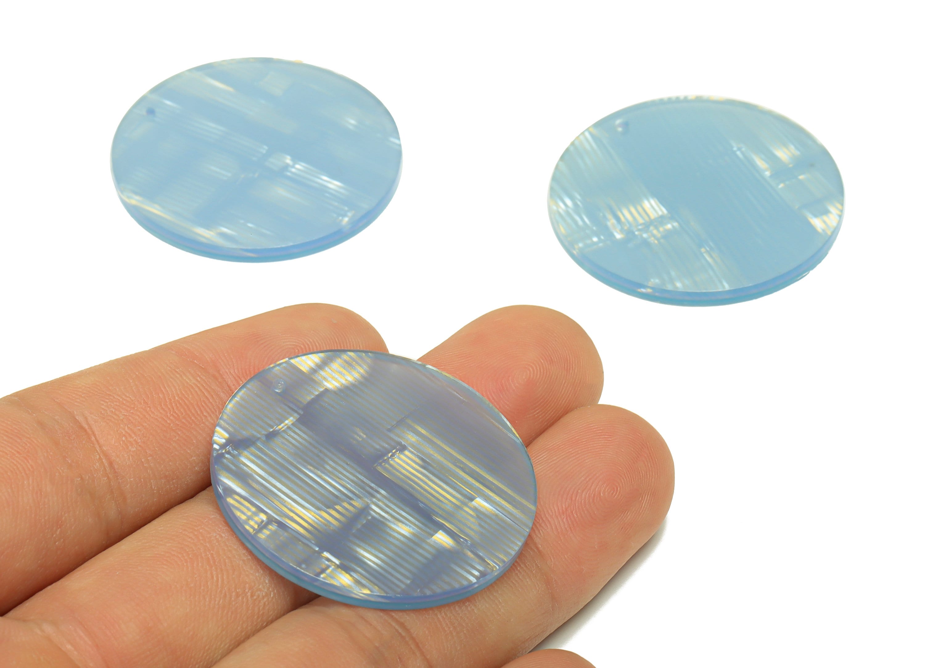 PVC Round Charms - Circle Earrings and Pendant - PVC Earring Findings - Jewelry Supplies - Color Code:A984 - 35x35x3mm -AC2621-A984 - DOMEDBAZAAR