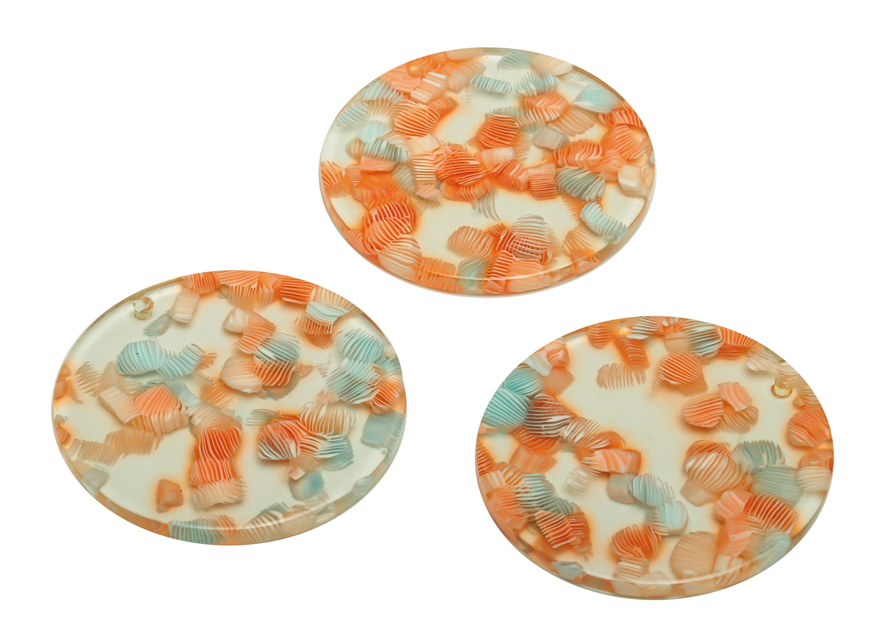 Acetate Round Charms - Circle Earrings and Pendant - Transparent Earring Findings - Jewelry Supplies - Color Code:A976 - 35x35x3mm -AC2621 - DOMEDBAZAAR