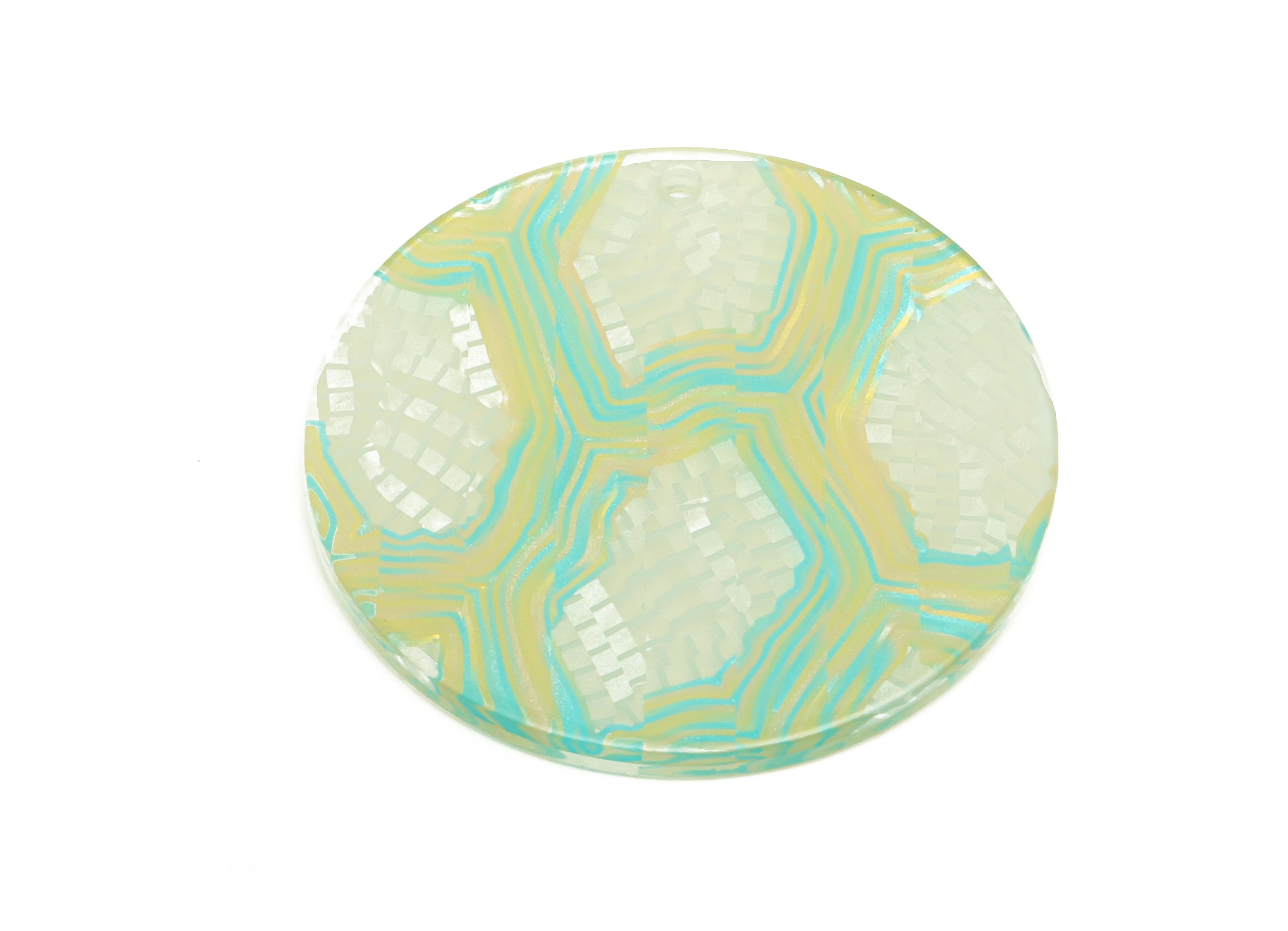 Acrylic Round Charms - Circle Earrings and Pendant - Geometry Earring Findings - Jewelry Supplies - Color Code:A988- 35x35x3mm -AC2621-A988 - DOMEDBAZAAR