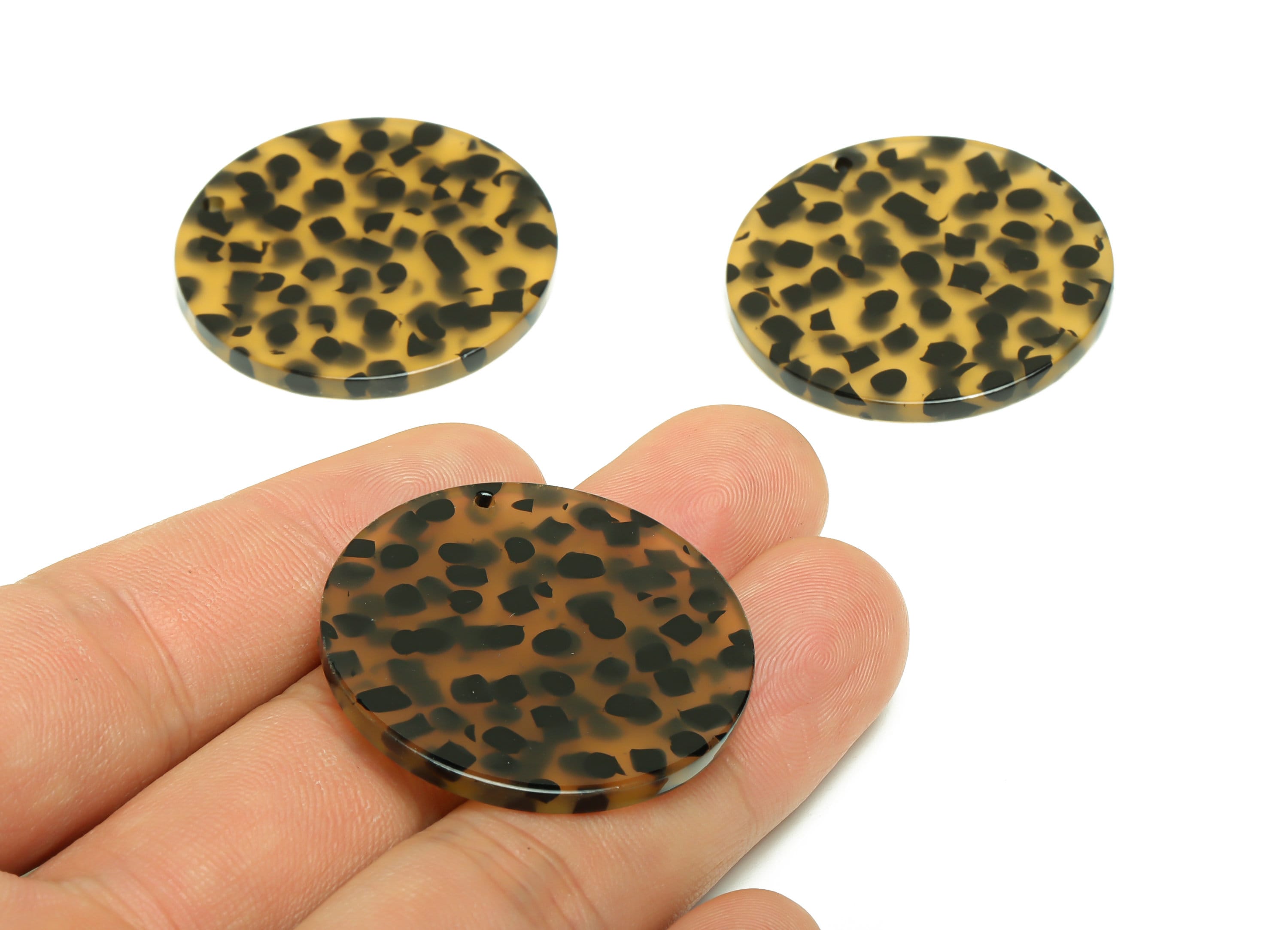 Acetate Round Charms - Circle Earrings and Pendant - Dot Earring Findings - Jewelry Supplies - Color Code:A980 - 35x35x3mm -AC2621 - DOMEDBAZAAR