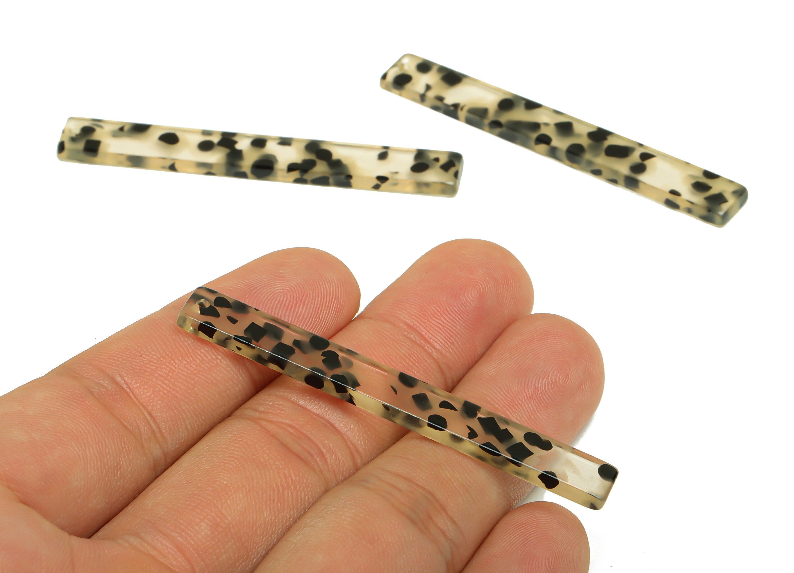 Acetate Stick Charms - Bar Earrings and Pendant - Frog Eggs Charm - Jewelry Supplies - Color Code: A701 - 59x7.8x2.56mm - AC2622-A701 - DOMEDBAZAAR