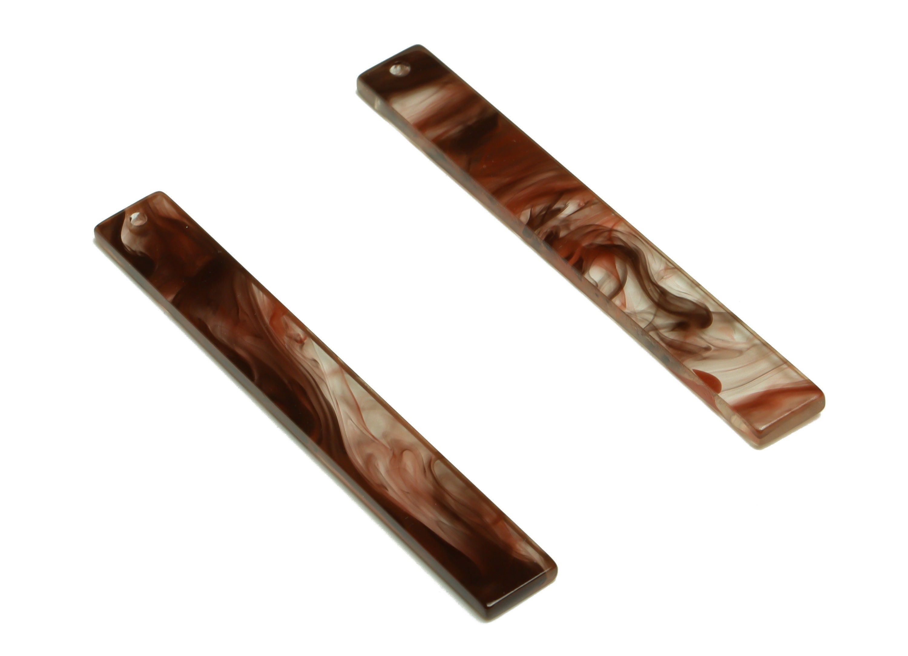 Acrylic Stick Charms - Bar Earrings and Pendant - Brown Earring Charm - Jewelry Supplies - Color Code: A967 - 59x7.8x2.56mm - AC2622-A967 - DOMEDBAZAAR