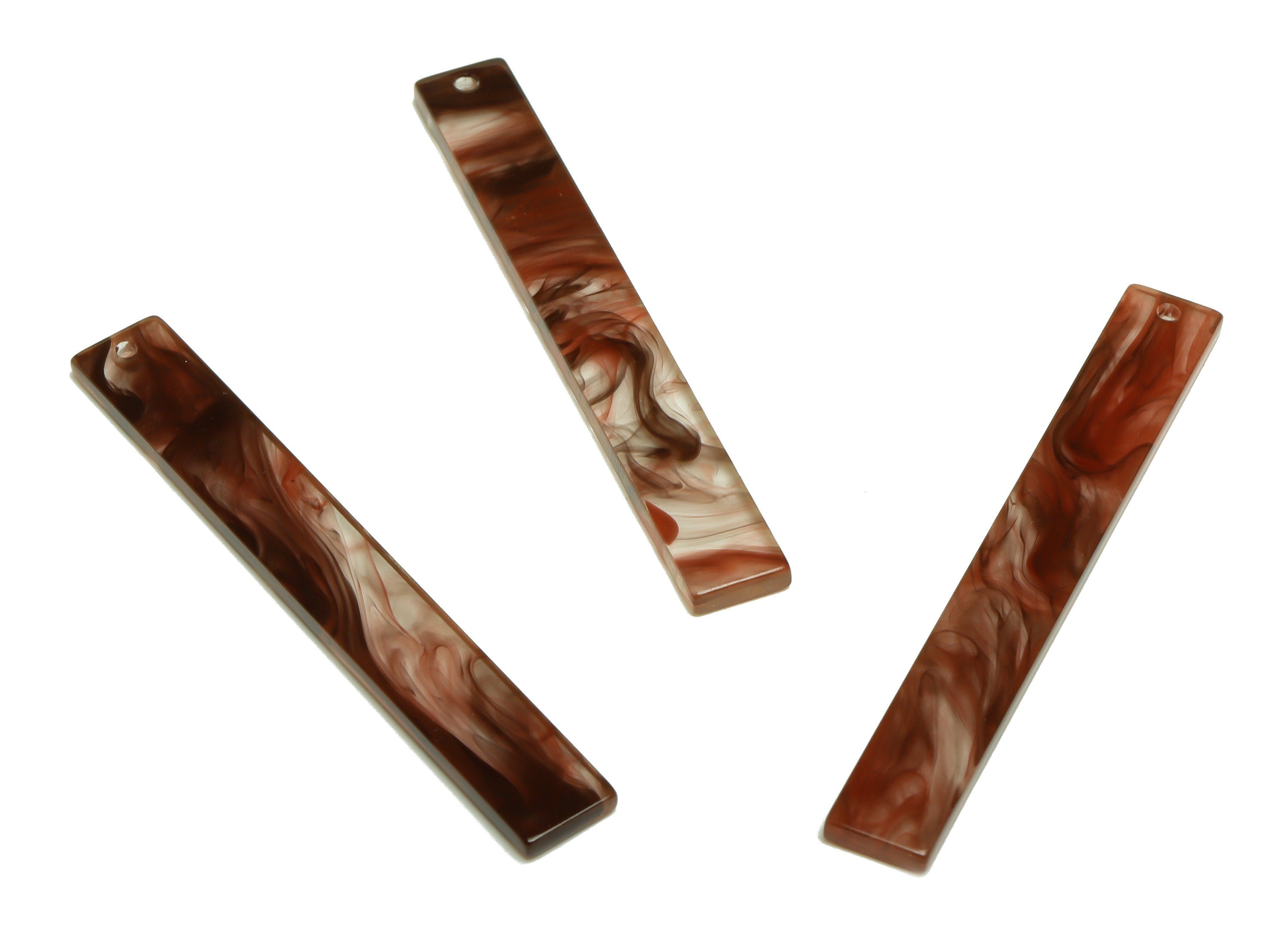 Acrylic Stick Charms - Bar Earrings and Pendant - Brown Earring Charm - Jewelry Supplies - Color Code: A967 - 59x7.8x2.56mm - AC2622-A967 - DOMEDBAZAAR