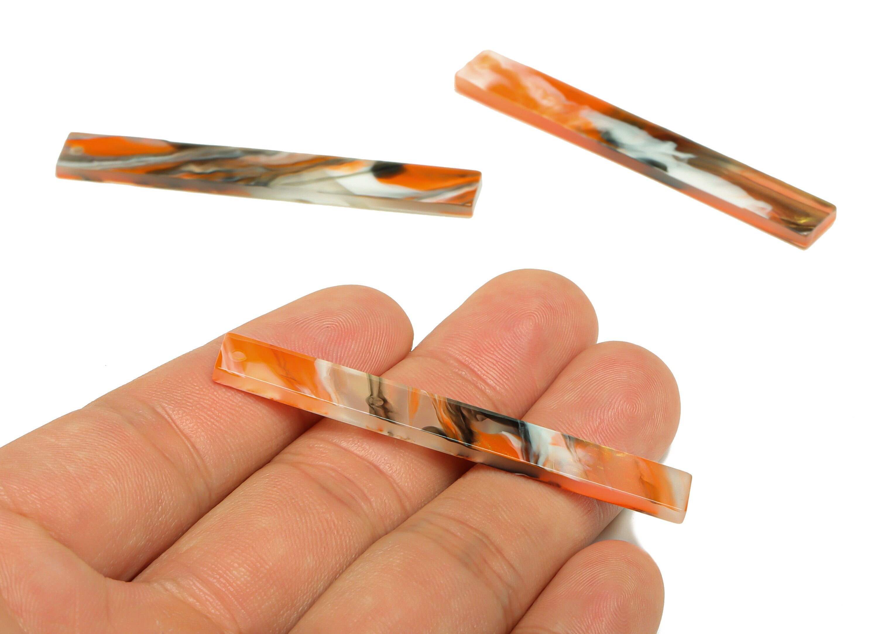 Acrylic Stick Charms - Bar Earrings and Pendant - Rainbow Earring Charm - Jewelry Supplies - Color Code: A938 - 59x7.8x2.56mm - AC2622-A938 - DOMEDBAZAAR
