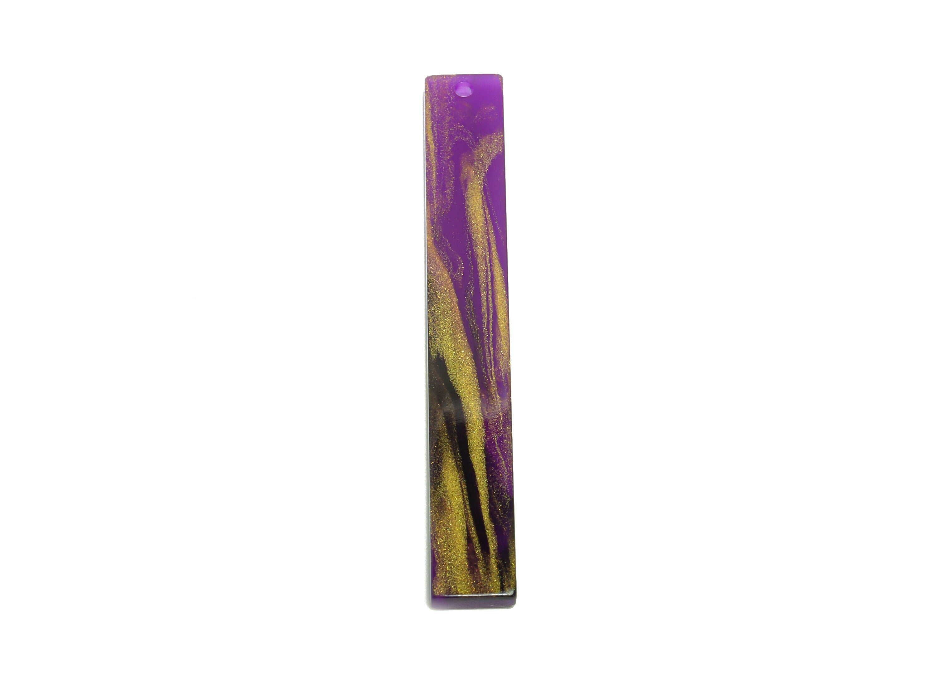 Acrylic Stick Charms - Bar Earrings and Pendant - Purple Gilt Earring Charm - Jewelry Supplies - Color Code: A1002 - 59x7.8x2.56mm - AC2622 - DOMEDBAZAAR