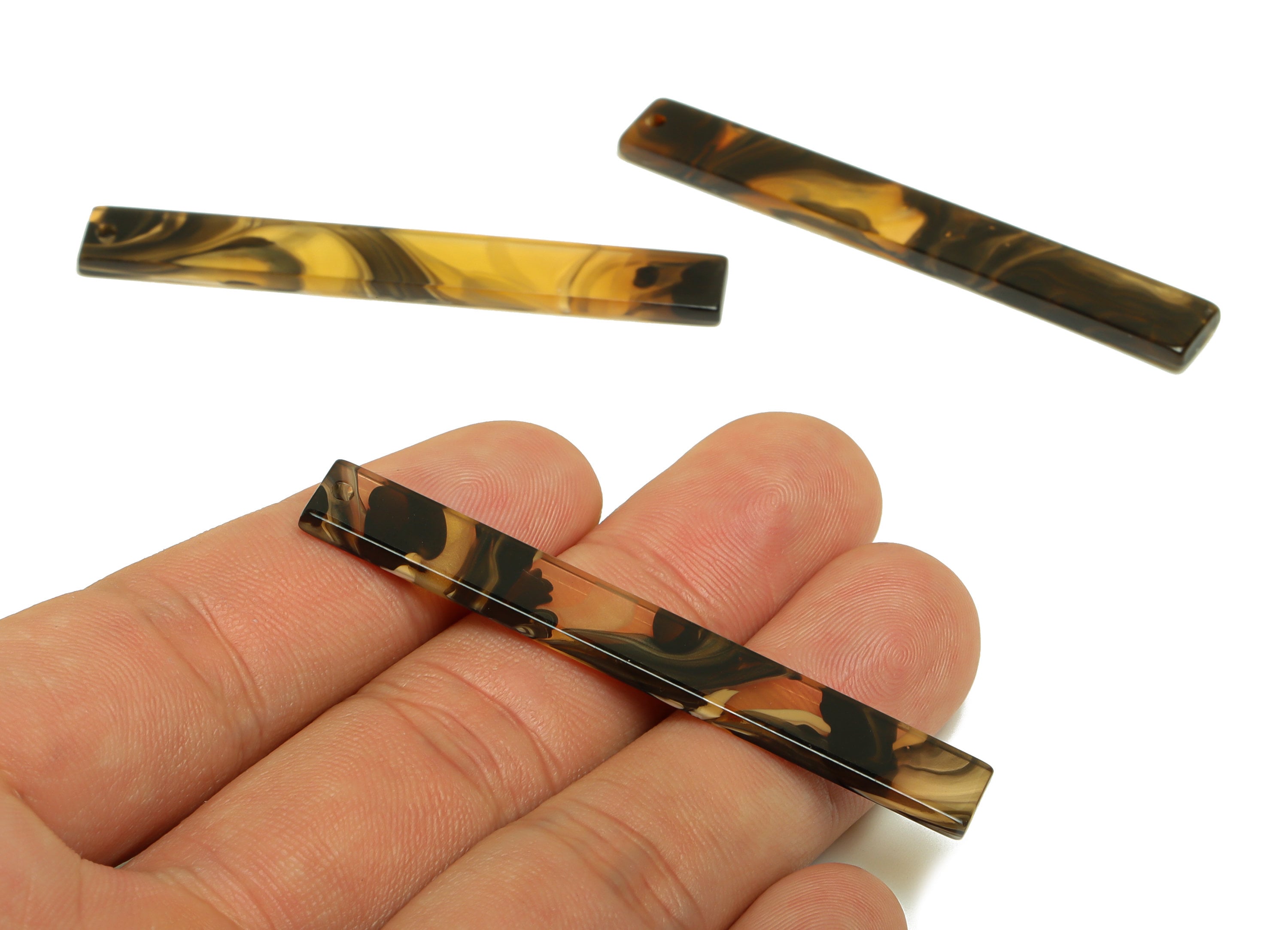 Acrylic Stick Charms - Bar Earrings and Pendant - Coffee Color Earring Charm - Jewelry Supplies - Color Code: A931 - 59x7.8x2.56mm - AC2622 - DOMEDBAZAAR