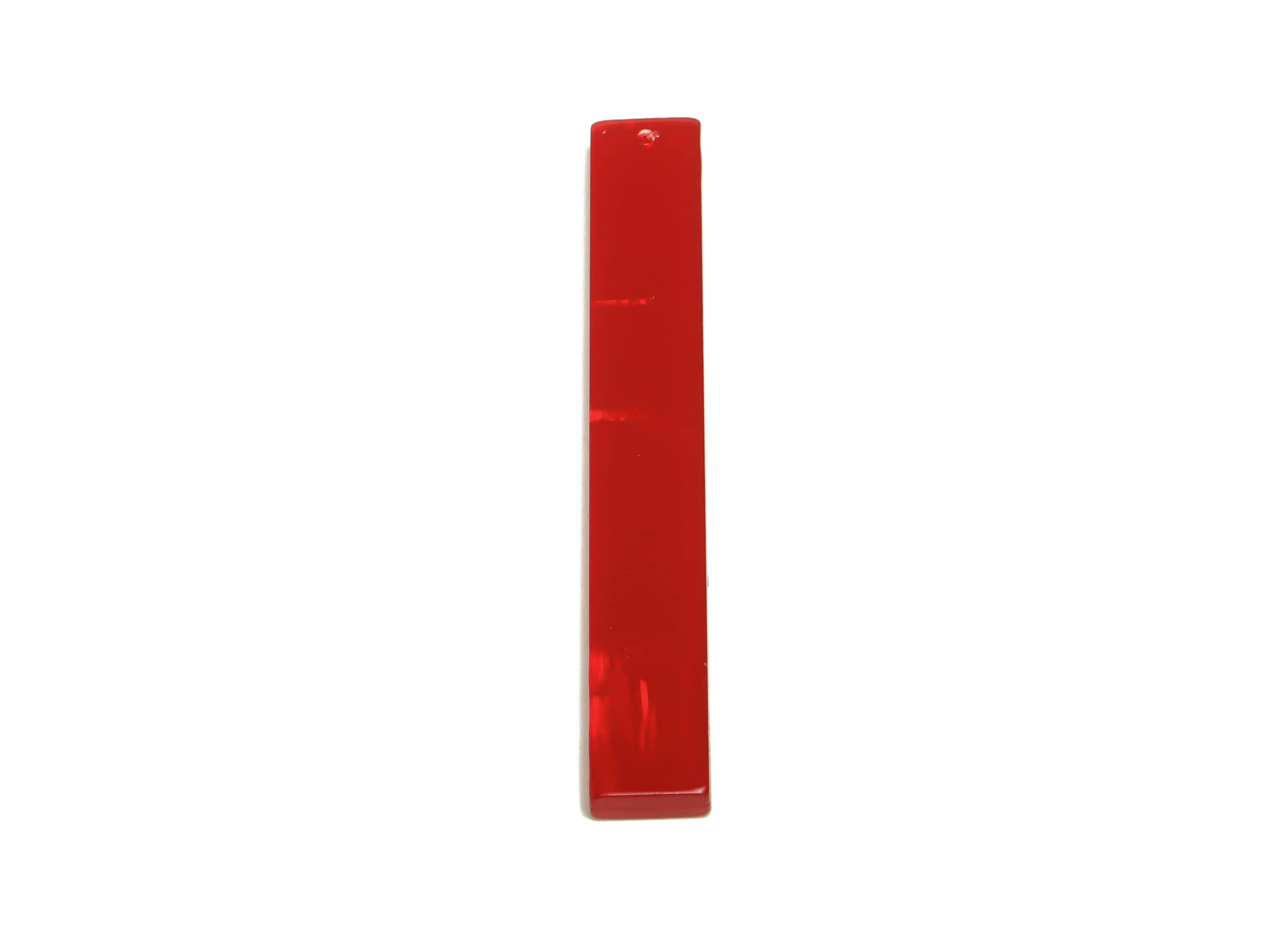 PVC Stick Charms - Bar Earrings and Pendant - Red Earring Charm - Jewelry Supplies - Color Code: A900 - 59x7.8x2.56mm - AC2622-A900 - DOMEDBAZAAR
