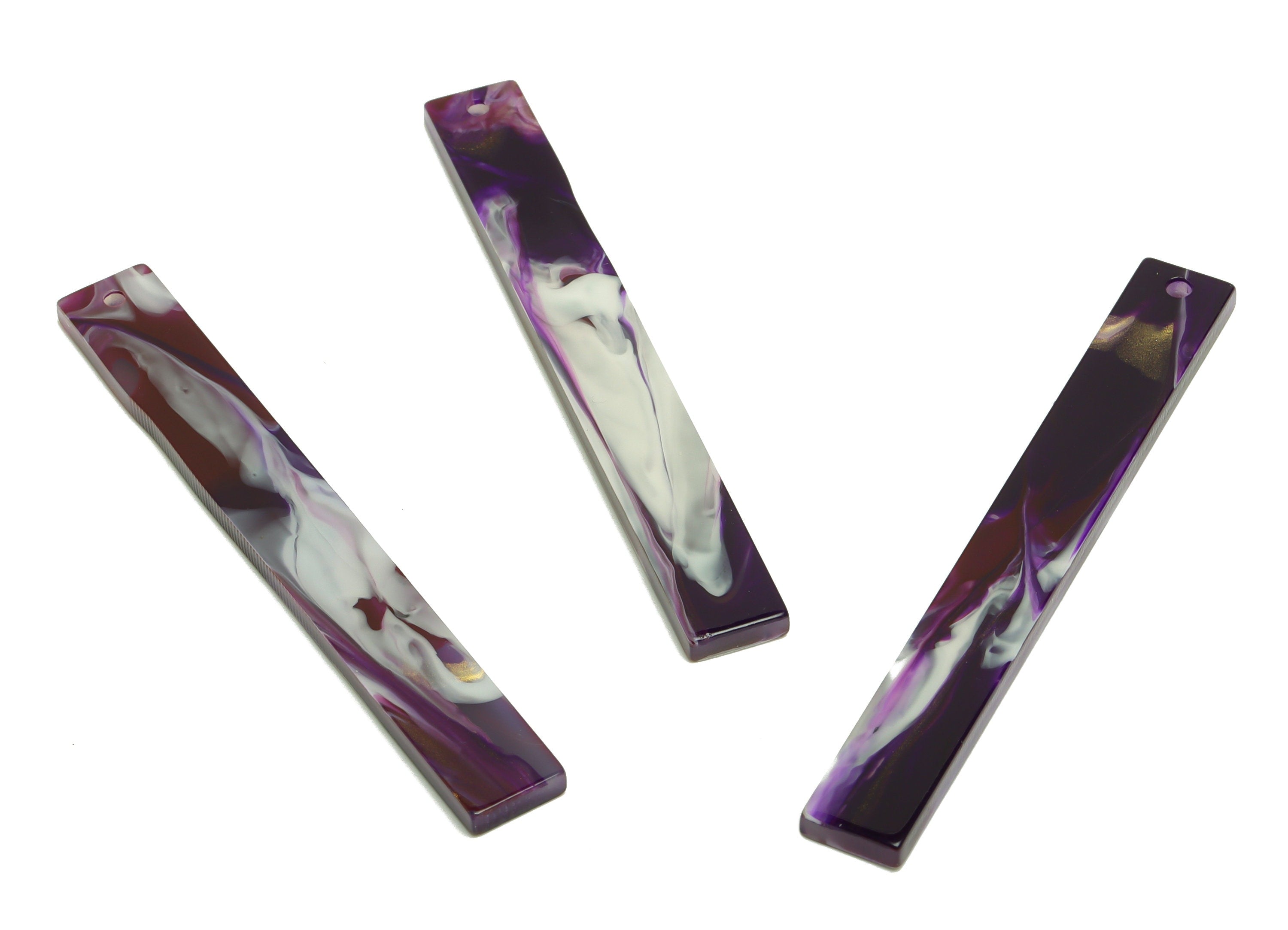 Acrylic Stick Charms - Bar Earrings and Pendant - Rainbow Earring Charm - Jewelry Supplies - Color Code: A997 - 59x7.8x2.56mm - AC2622 - DOMEDBAZAAR