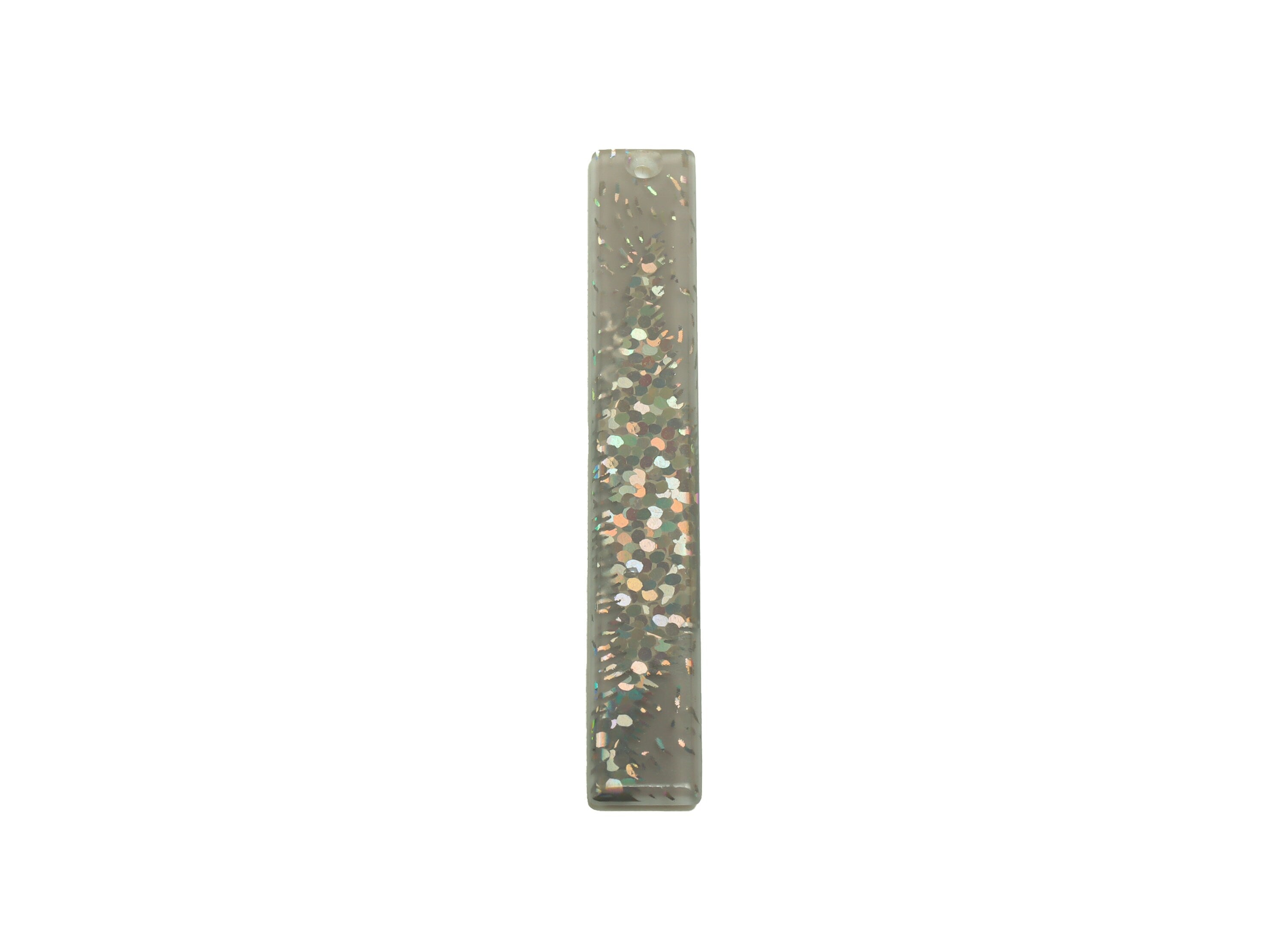 PVC Stick Charms - Bar Earrings and Pendant - Grey Sequins Charm - Jewelry Supplies - Color Code: A557 - 59x7.8x2.56mm - AC2622-A557 - DOMEDBAZAAR