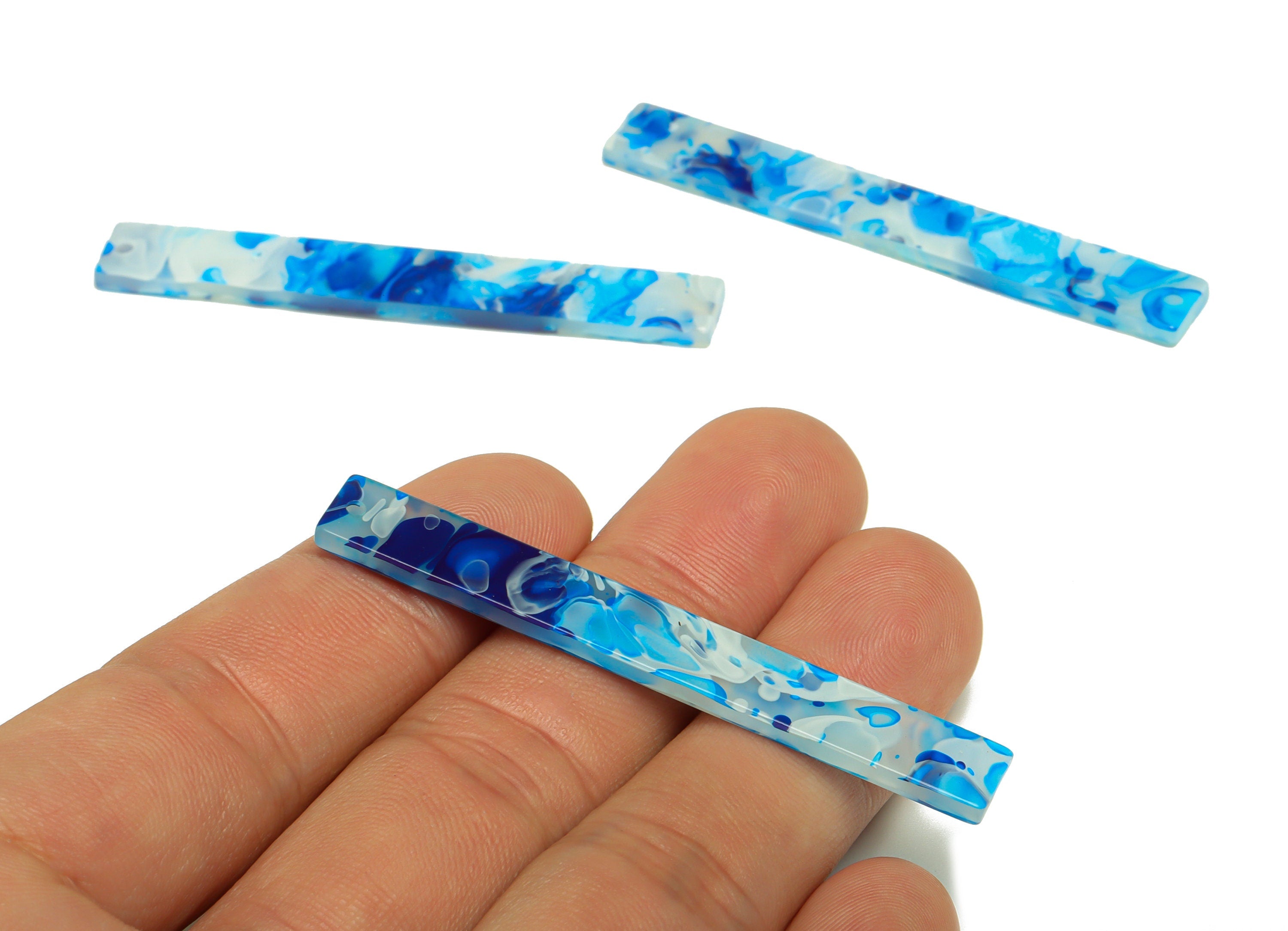 Acrylic Stick Charms - Bar Earrings and Pendant - Rainbow Earring Charm - Jewelry Supplies - Color Code: A955 - 59x7.8x2.5mm - AC2622-A955 - DOMEDBAZAAR