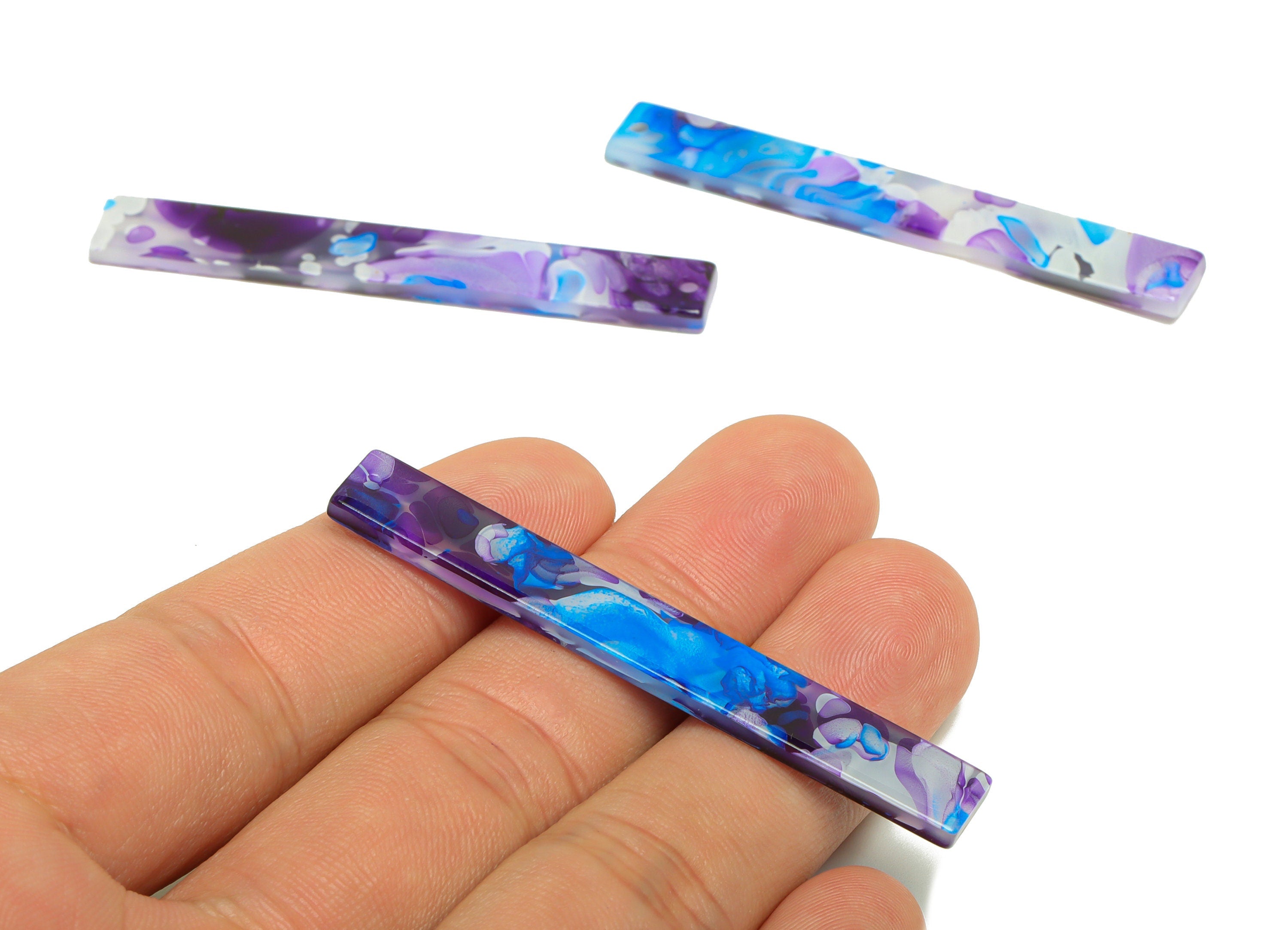 Acrylic Stick Charms - Bar Earrings and Pendant - Rainbow Earring Charm - Jewelry Supplies - Color Code: A943 - 59x7.8x2.5mm - AC2622-A943 - DOMEDBAZAAR