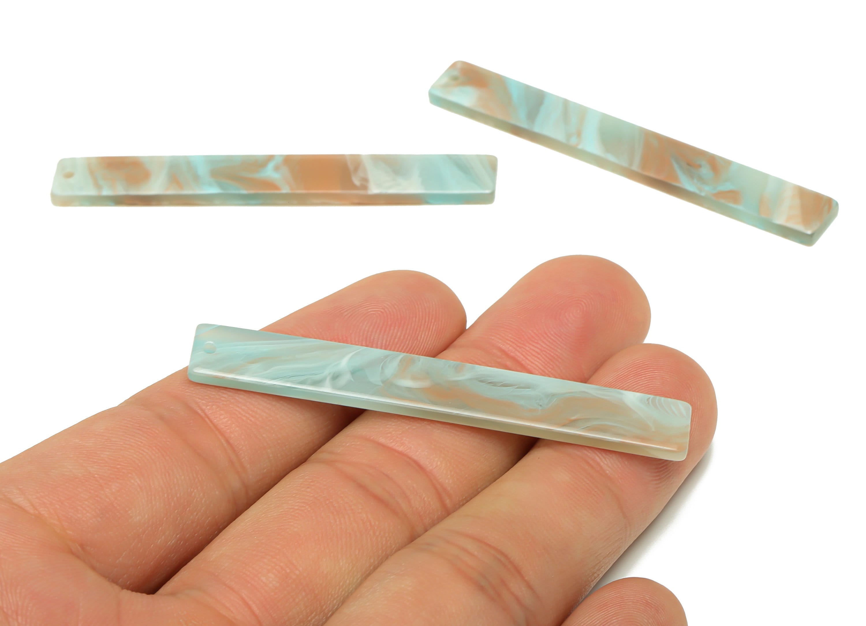 Acrylic Stick Charms - Bar Earrings and Pendant - Rainbow Earring Charm - Jewelry Supplies - Color Code: A951 - 59x7.8x2.5mm - AC2622-A951 - DOMEDBAZAAR