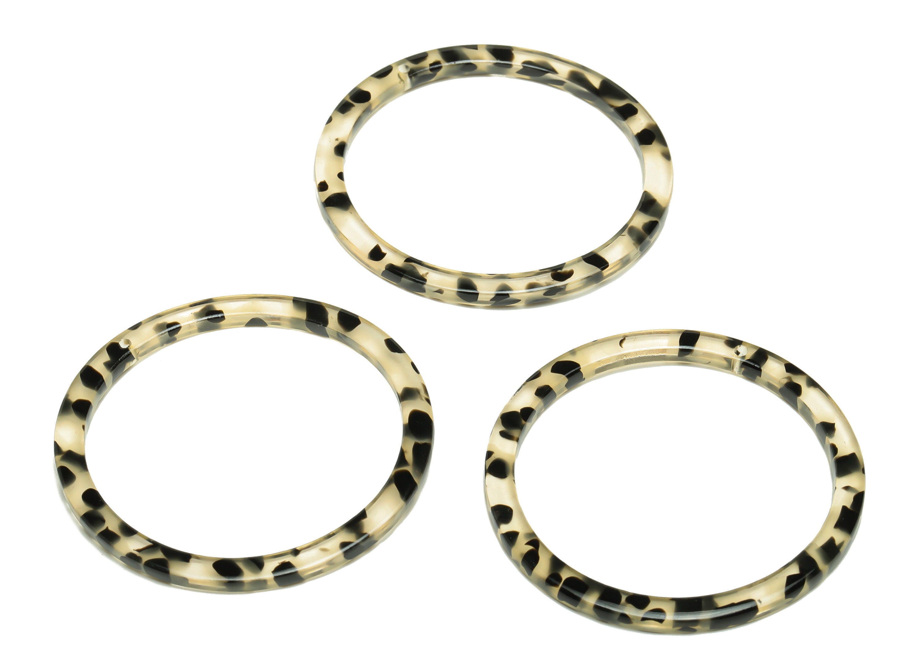 Acetate Hoop Earrings Charms - Circle Pendant - Rainbow Earring Findings - Jewelry Supplies - Color Code:A701 - 44x44.3x2.6mm -AC2620-A701 - DOMEDBAZAAR