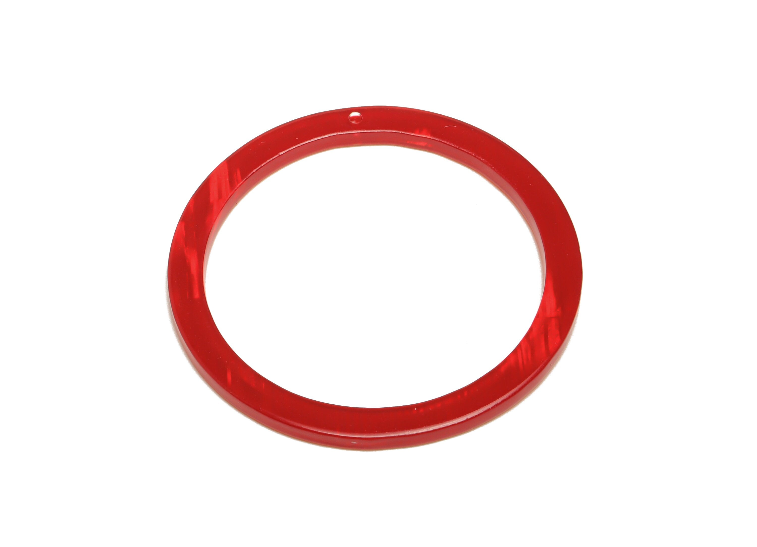 PVC Hoop Earrings Charms - Circle Pendant - Red Earring Findings - Jewelry Supplies - Color Code:A900 - 44x44x2mm-AC2620-A900 - DOMEDBAZAAR
