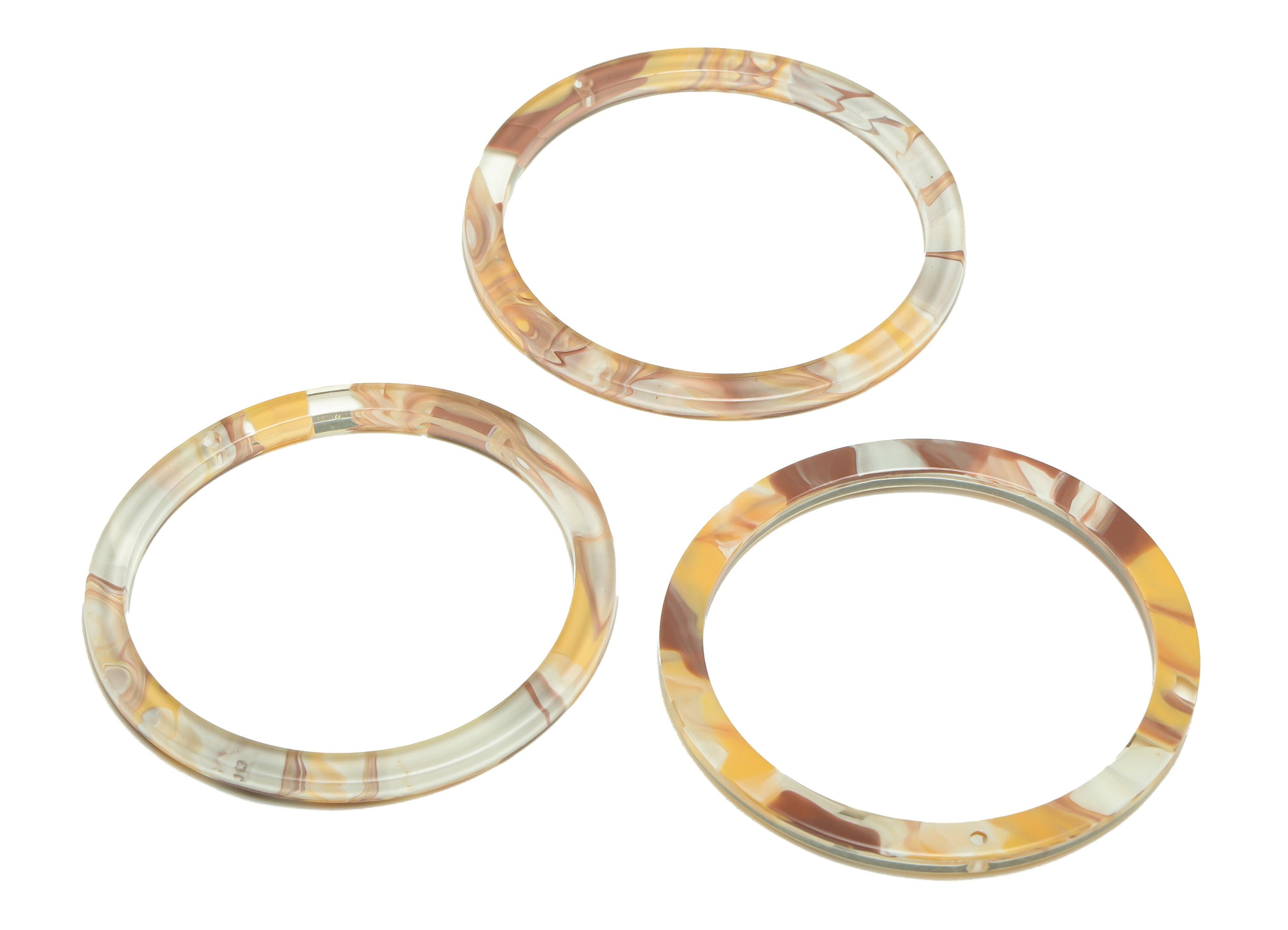Acrylic Hoop Earrings Charms - Circle Pendant - Rainbow Earring Findings - Jewelry Supplies - Color Code:A983 - 44x44.3x2mm -AC2620-A983 - DOMEDBAZAAR