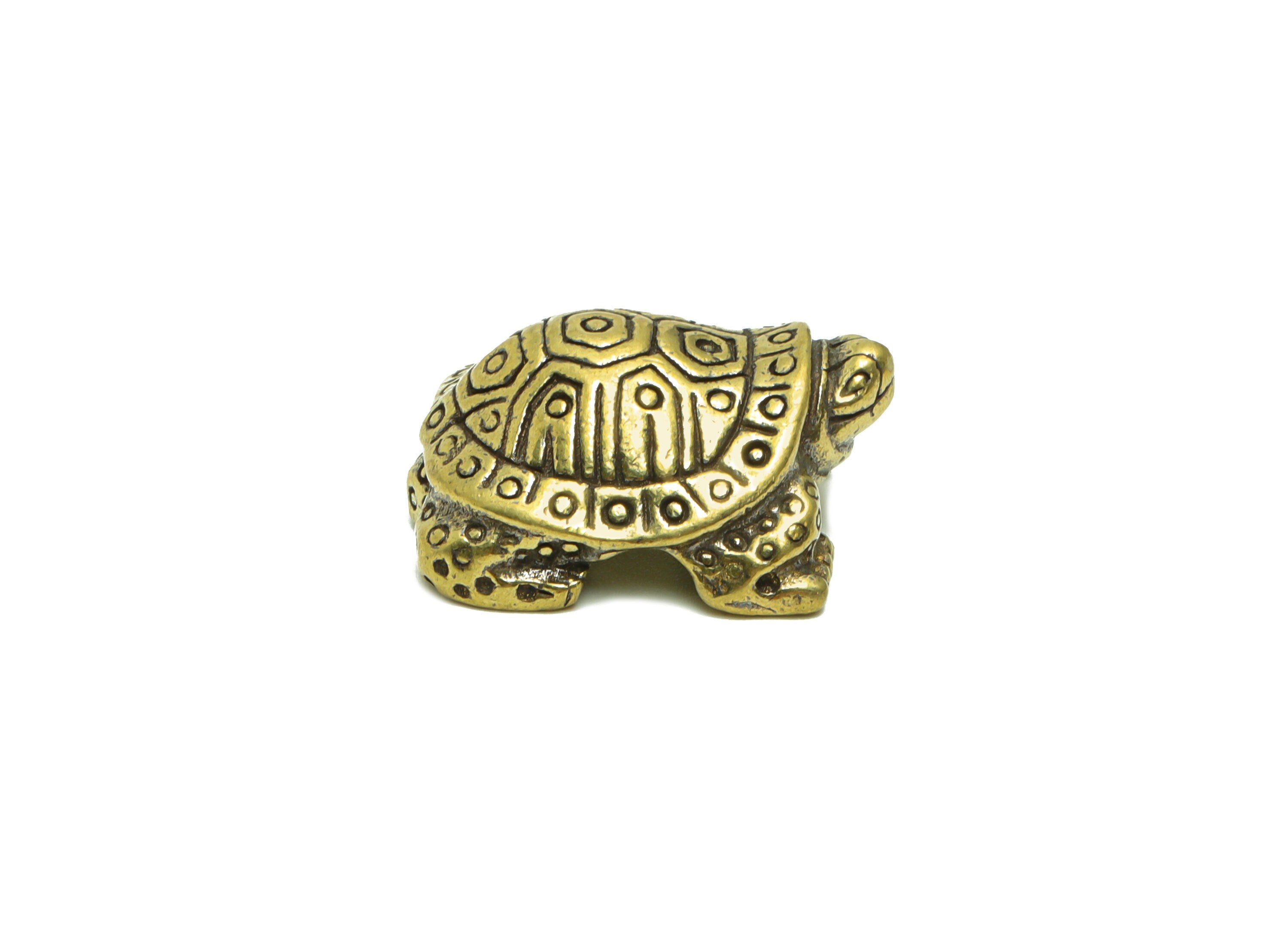 Brass Turtle Charm - Raw Brass Turtle Earring Charms - Antique Looking Pendant - Textured Turtle Figure - Pattern Turtle - 50x30x13mm-PP8722 - DOMEDBAZAAR