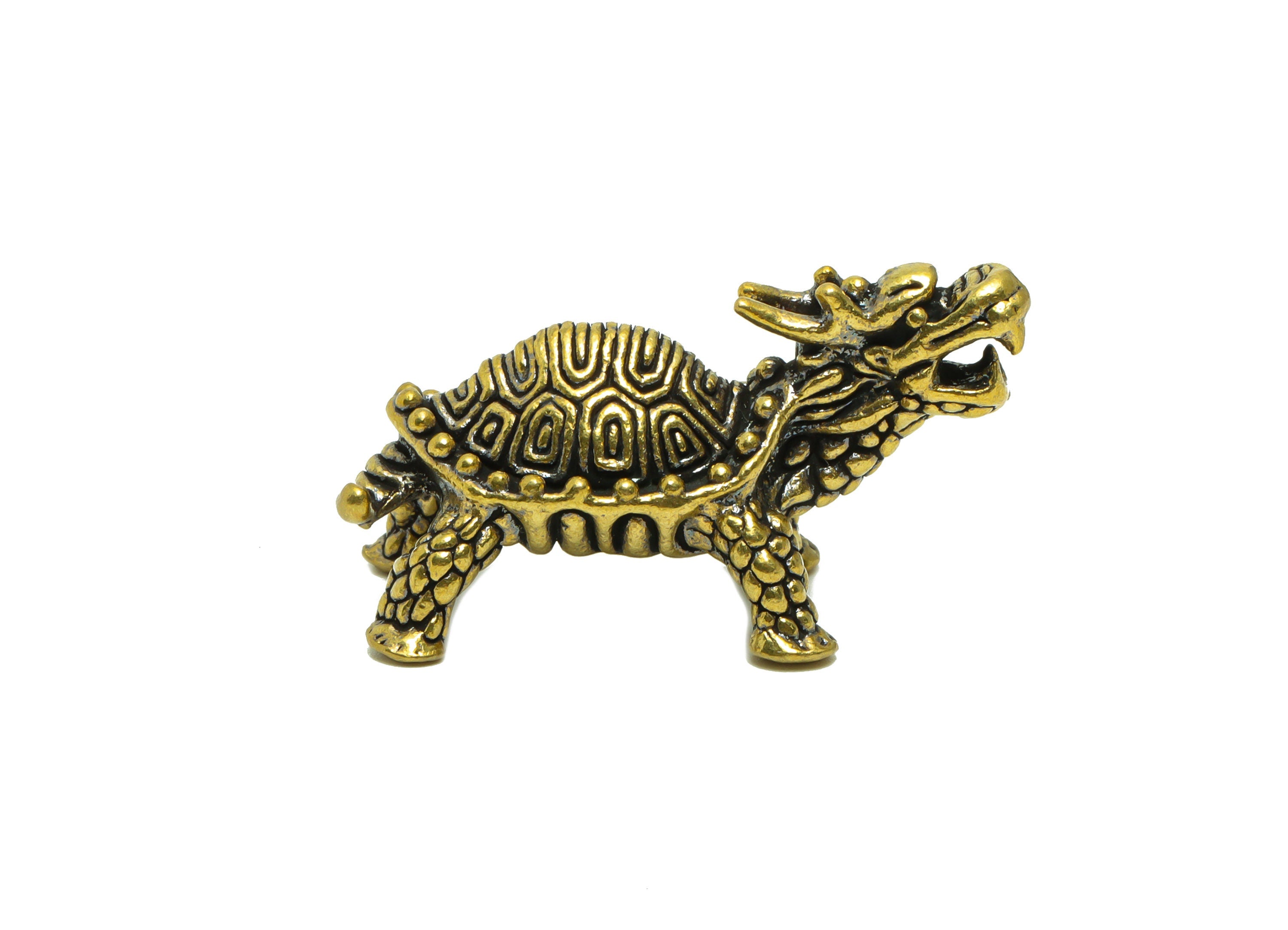Brass Dragon Turtle Charm - Raw Brass Dragon Turtle Earring Charms - Vintage Style -Dragon Turtle Figure - 40.4x21x17mm - PP8742 - DOMEDBAZAAR