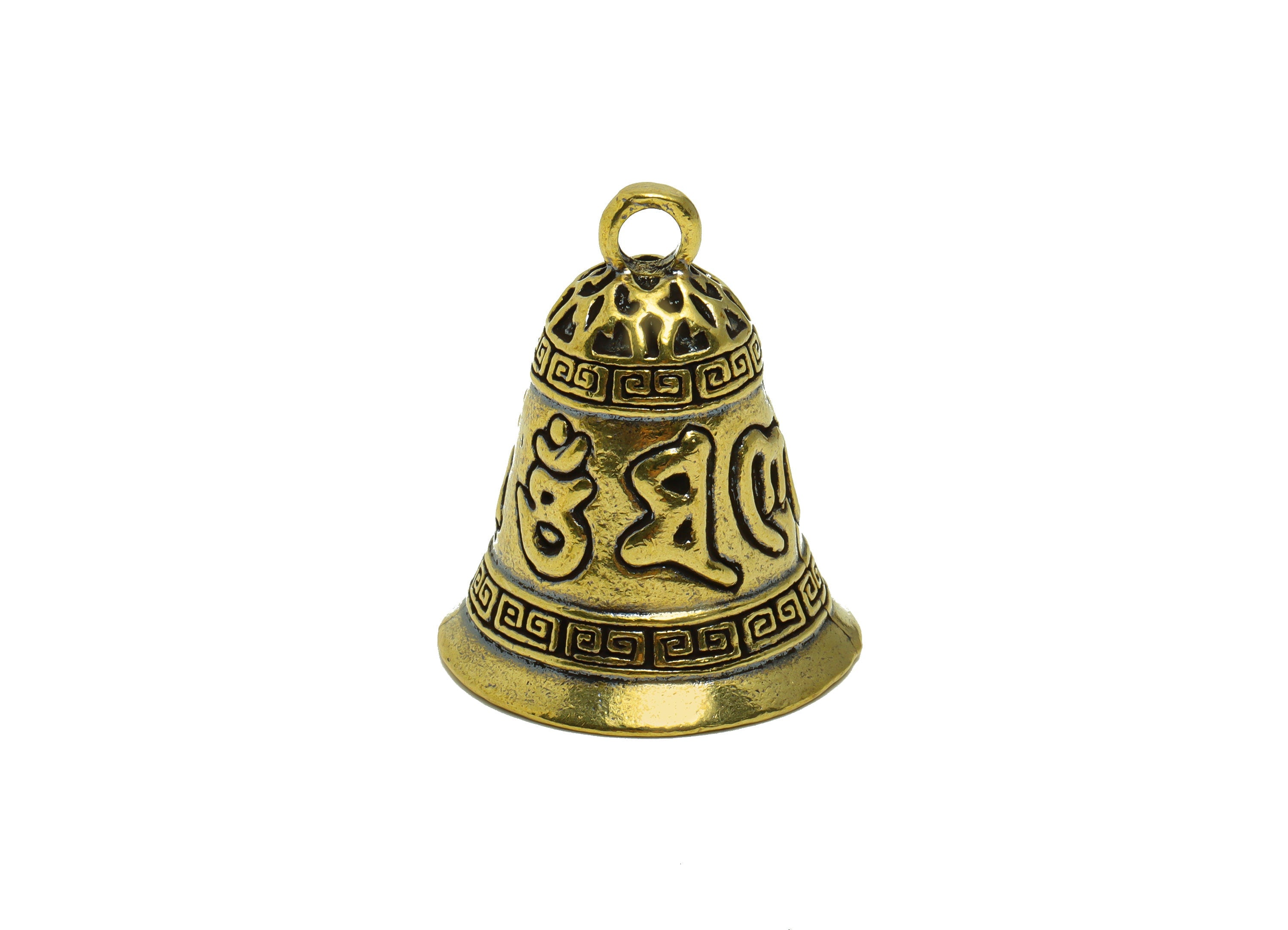 Brass Bell Charm - Raw Brass Ring the Bell Earring Charms - Bell Figure - Antique Looking Pendant - Vintage Style Bell - 34x29x28mm - PP8768 - DOMEDBAZAAR