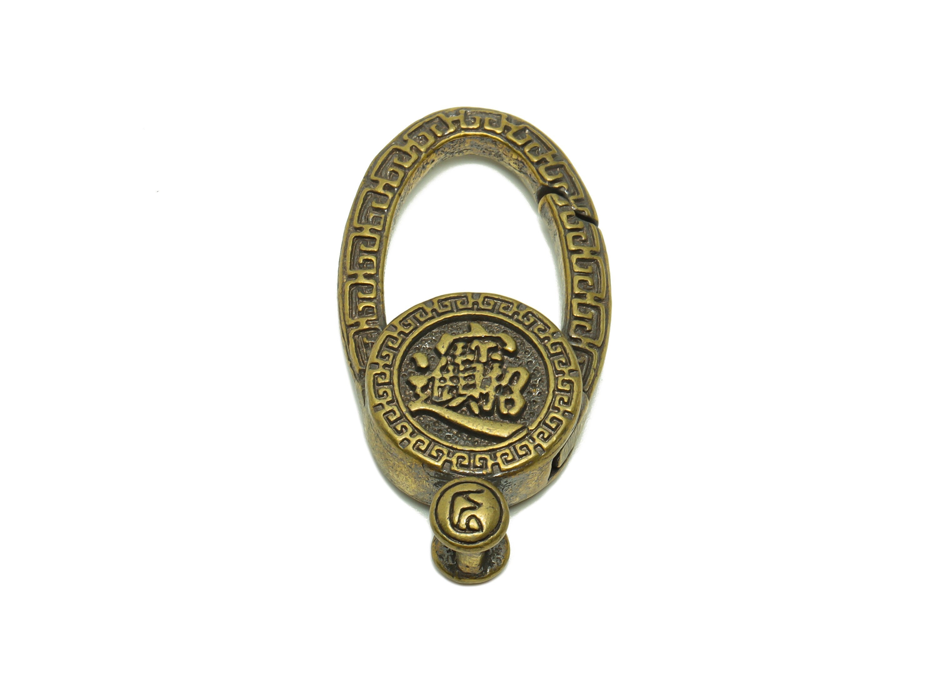 Brass Claw Clasps - Raw Brass Claw Clasps - Keyring Clasp Figure - Antique Looking Clasp - Key Holder Clasp - 45.74x24.14x9.1mm - PP8721 - DOMEDBAZAAR