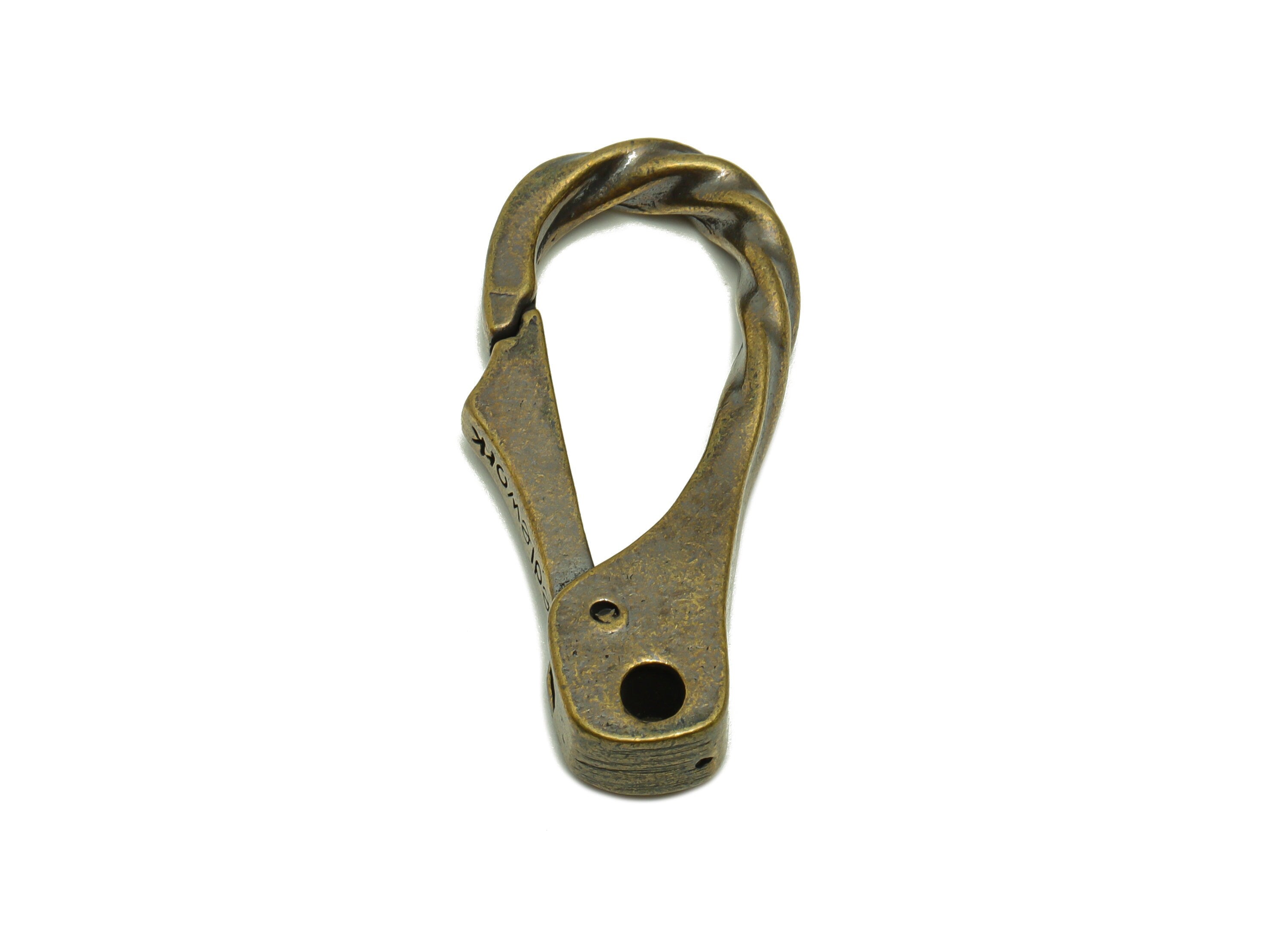 Brass Claw Clasps - Raw Brass Claw Clasps - Twisted Keyring Clasp Figure - Antique Looking Clasp - Key Twisted Clasp - 41x18x6.9mm - PP8724 - DOMEDBAZAAR