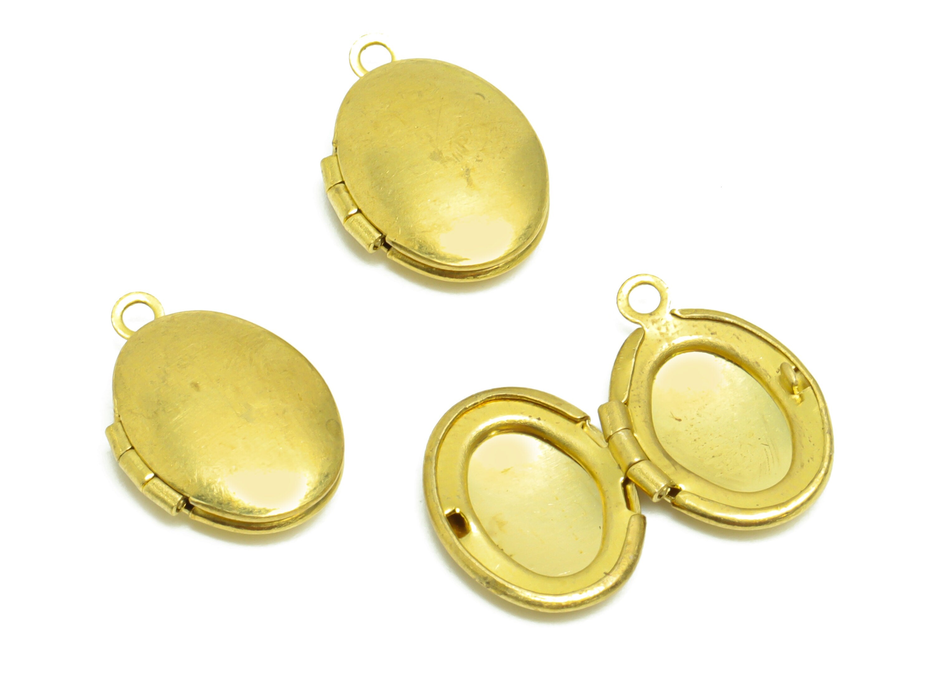 Brass Oval Locket Charm - Raw Brass Antique Vintage - Antique Looking Locket - Vintage Looking Locket - For Necklace - 23.53x15x5mm - PP8934 - DOMEDBAZAAR